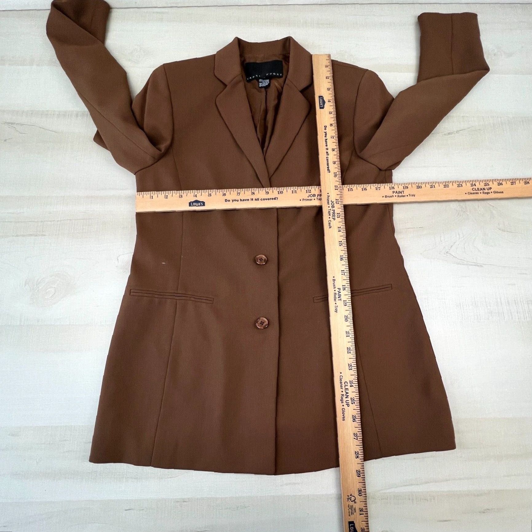 Vintage Yansi Fugel Womens Suit 10 Brown Blazer Straight Skirt Lined Career New (Jacket/CoatRegular) Size 32" / US 10 / IT 46 - 5 Thumbnail