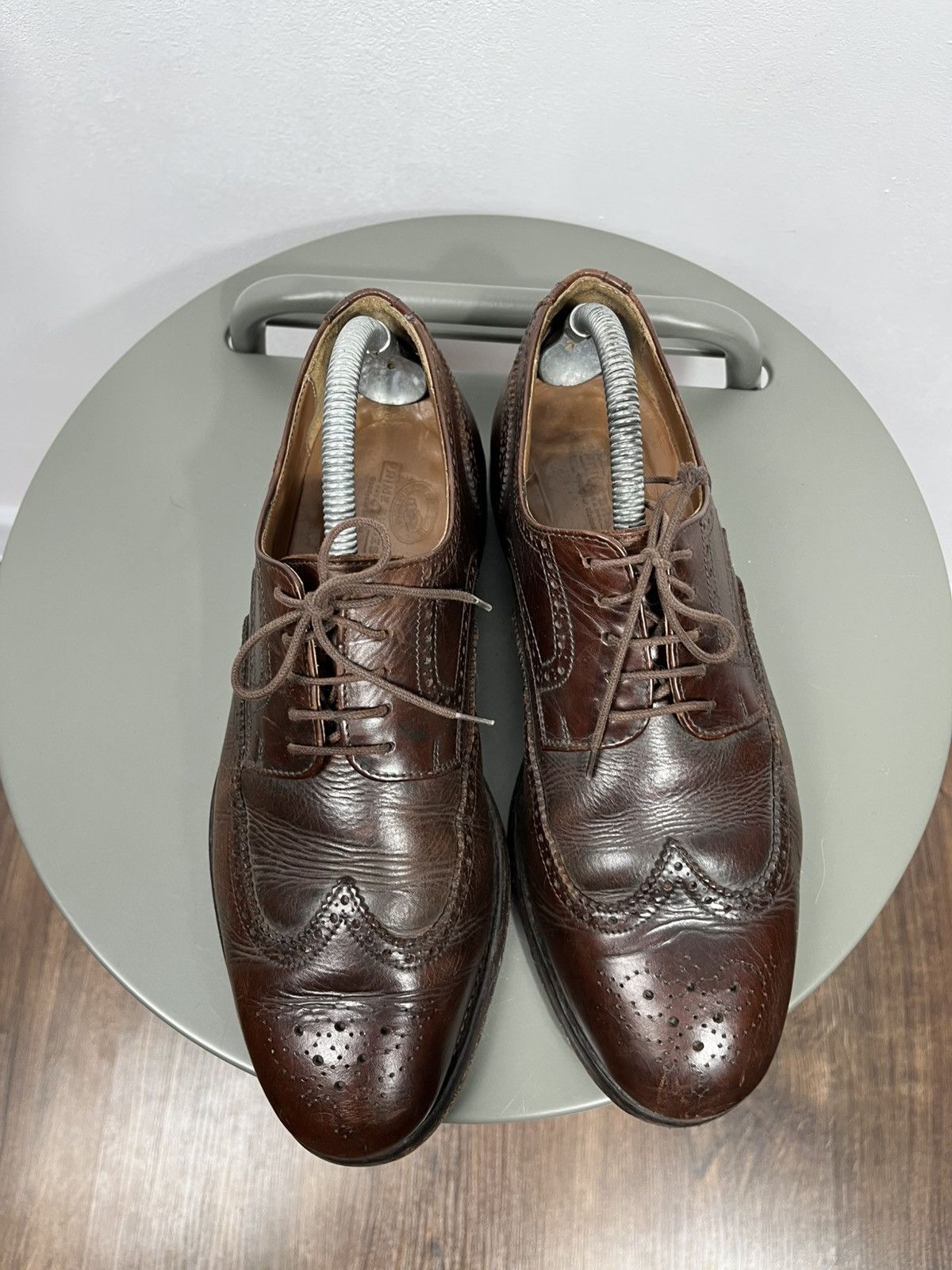 Leather Vintage Brown Leather Brogue Oxford Shoes US 8 Men Size US 8 / EU 41 - 15 Thumbnail
