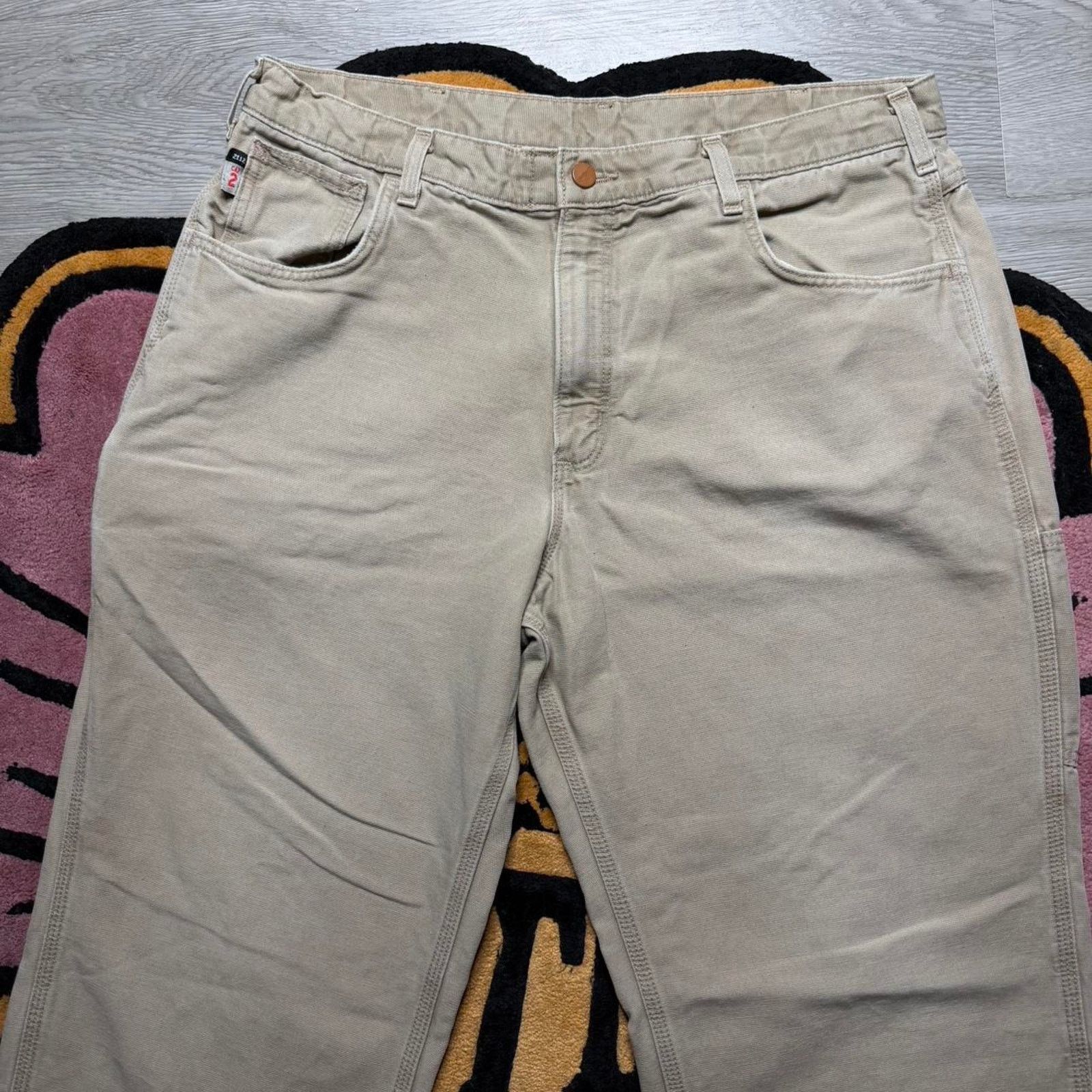 Carhartt Carhartt FR Original Fit Carpenter Work Pants Size 38x30 Tan Size US 38 / EU 54 - 2 Thumbnail