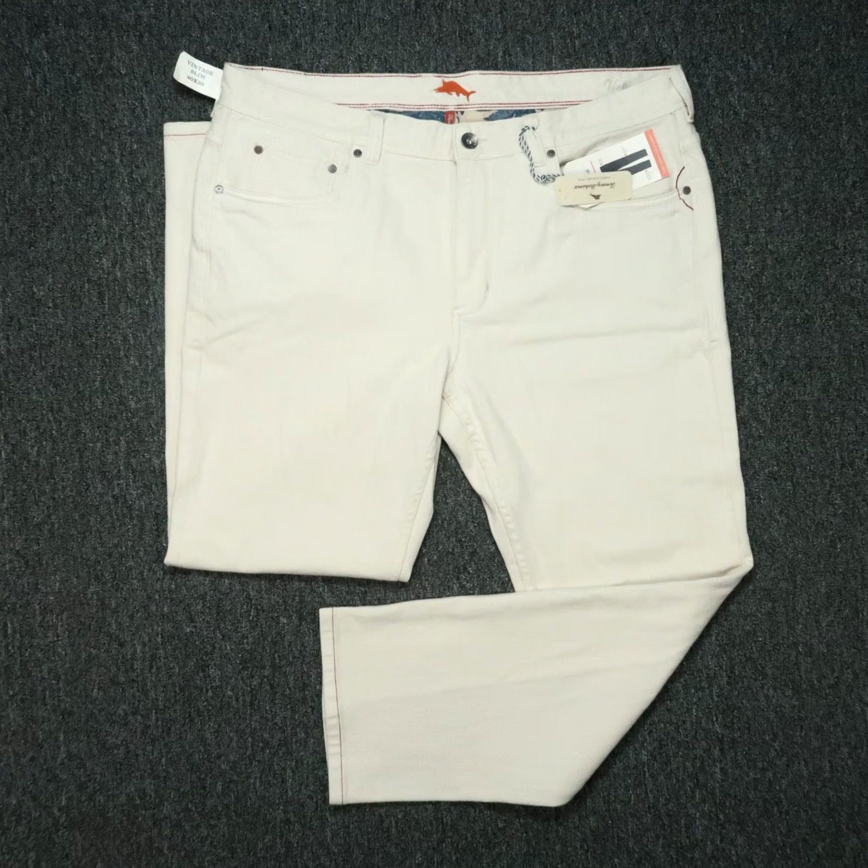 Tommy Bahama Tommy Bahama Jeans Men 40x30 Slim Straight 5-Pocket Denim Cotton Polyester Ivory Belt Loops 40 in Inseam 30 in Vintage? No Size US 40 / EU 56 - 2 Thumbnail