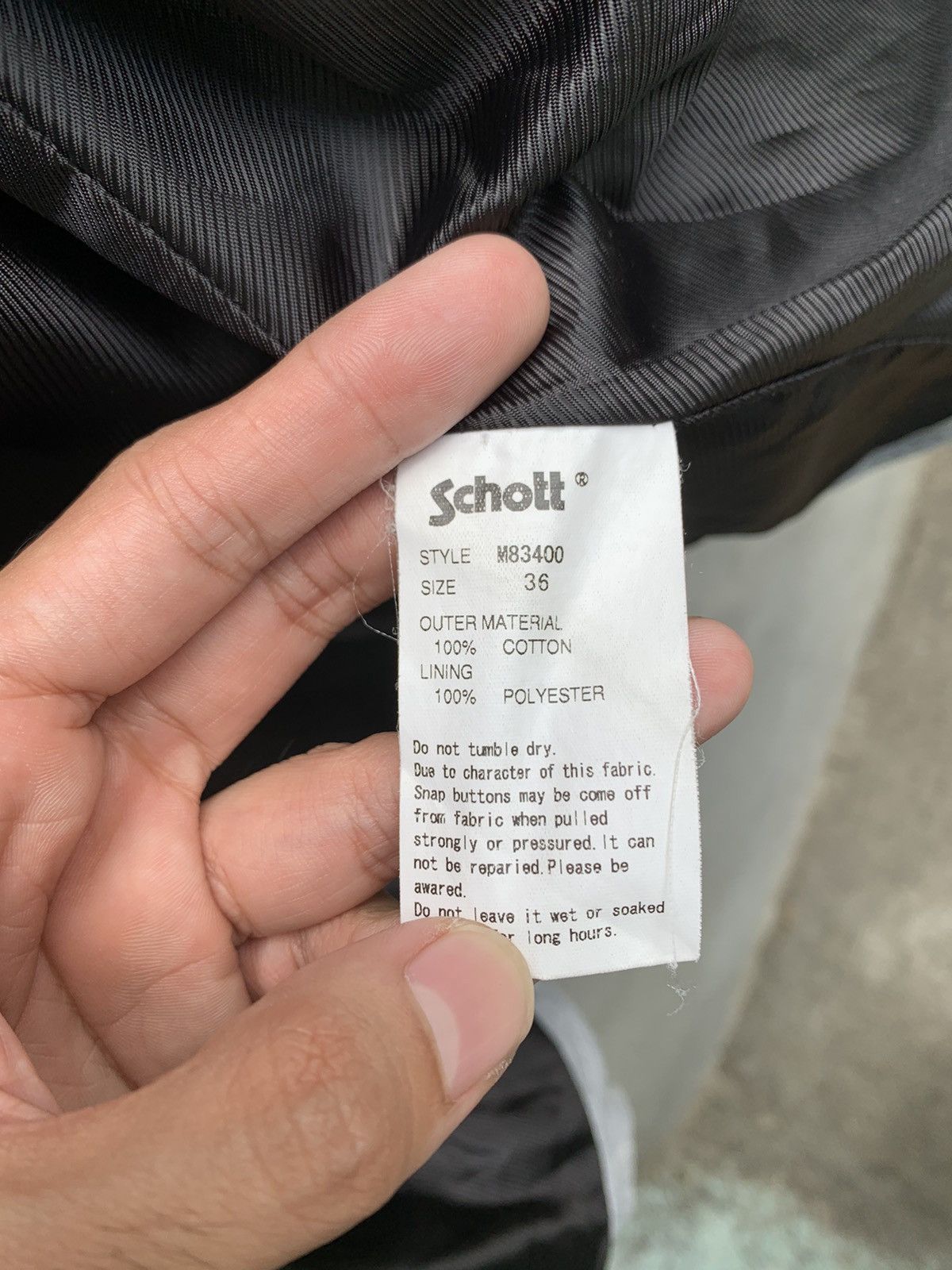 Schott Cotton Biker Jacket Size US S / EU 44-46 / 1 - 9 Thumbnail