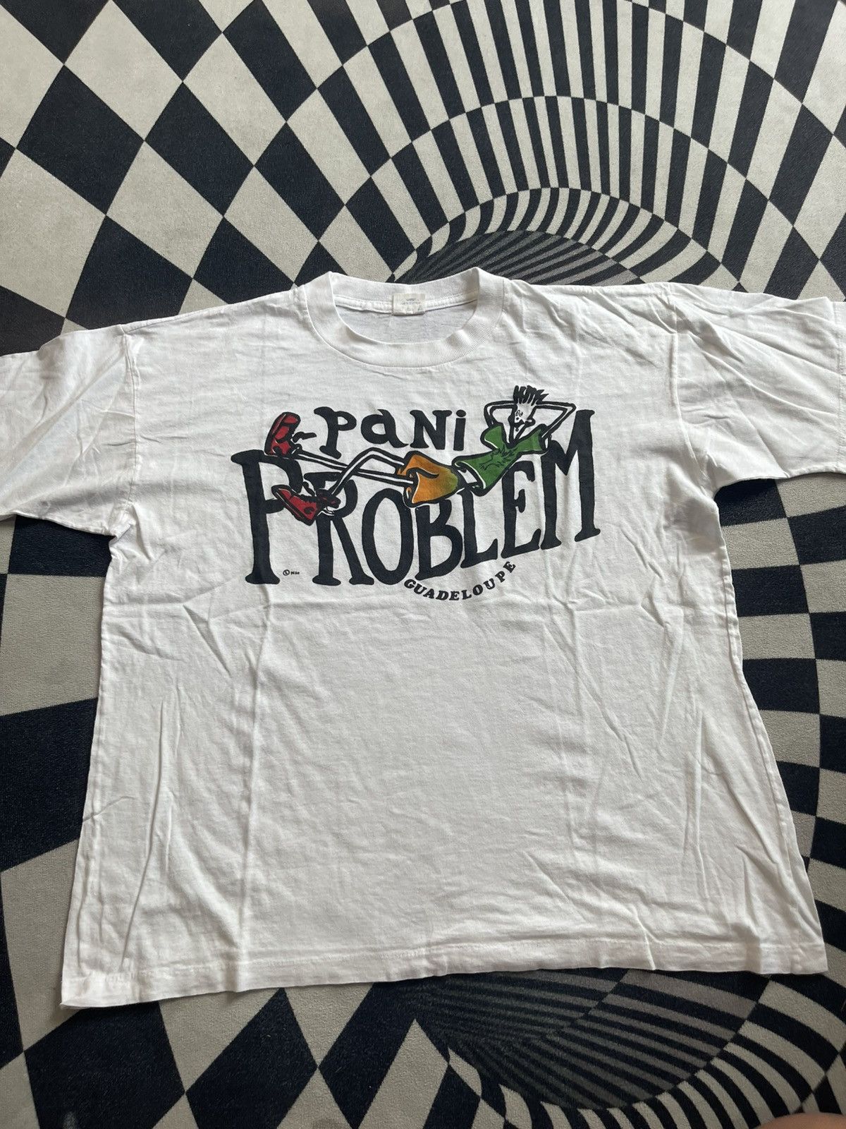 Vintage Vintage 90s Fido Dido "Pani Problem" Guadeloupe T-Shirt Size US XL / EU 56 / 4 - 2 Thumbnail