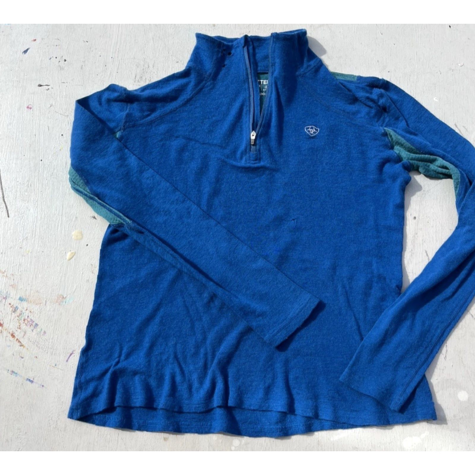 Ariat Ariat Tek Sweater Blue Pullover L Merino Wool 1/4 Zip 90s Outdoor Hiking Mens Regular Pullover Size US L / EU 52-54 / 3 - 6 Thumbnail