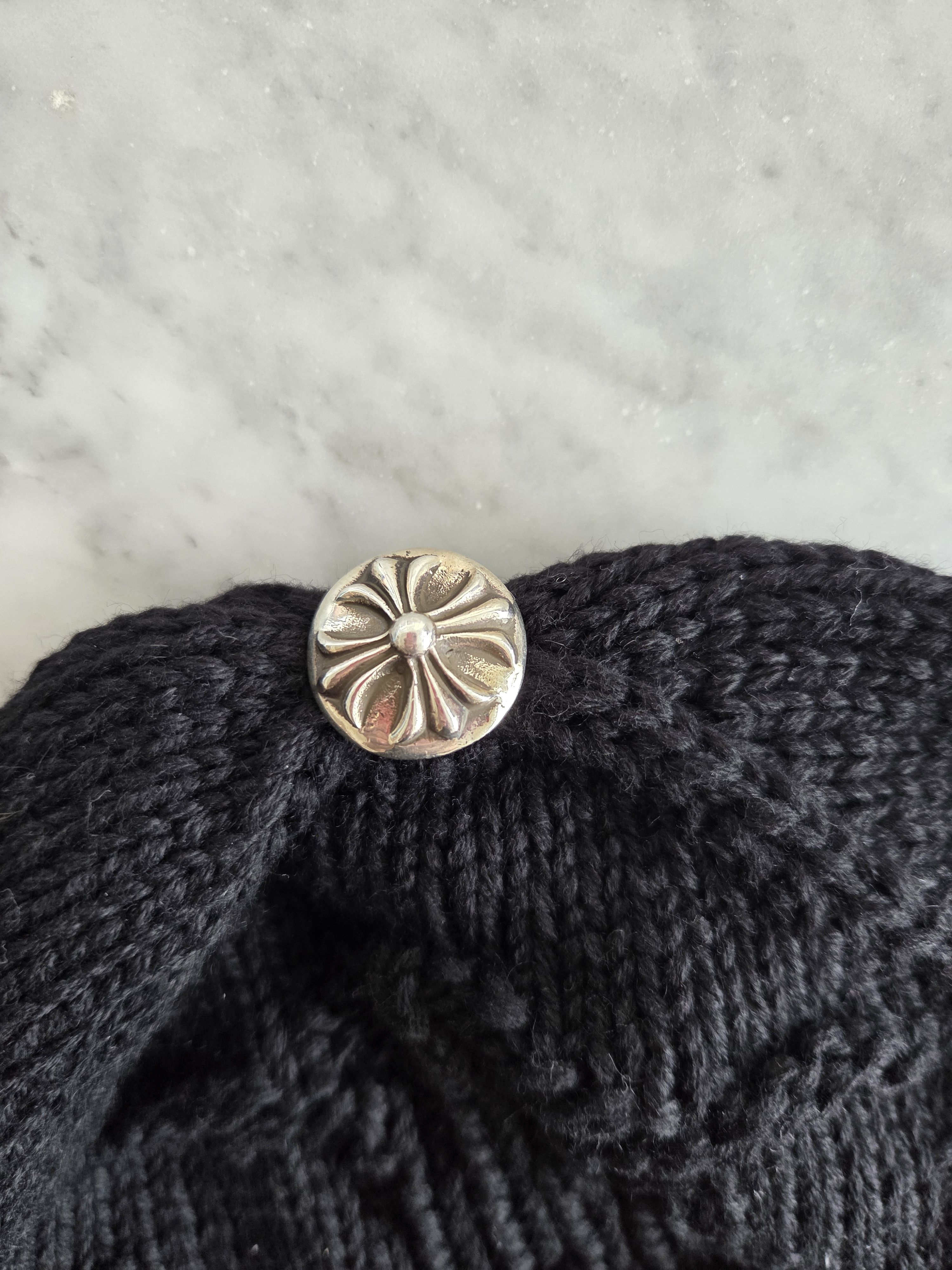 Chrome Hearts Chrome Hearts Black Cashmere Cross Knit Beanie hat Size ONE SIZE - 4 Thumbnail