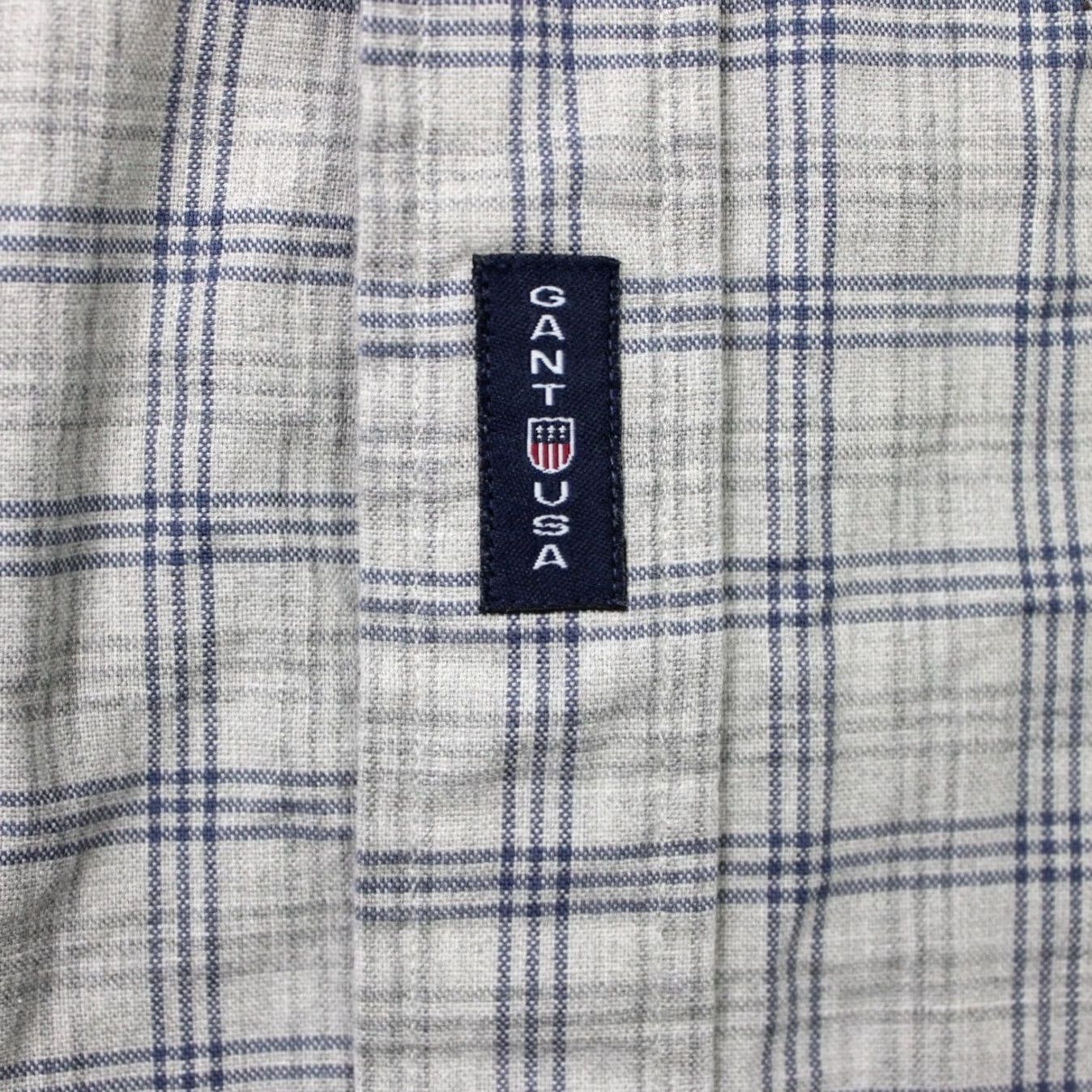 Gant GANT Shirt Mens XLT Gray/Blue New Haven Oxford 100% Cotton Long Sleeve Button Up Casual, Shirt, Plaid, 90s Theme Mens XLT Size US XL / EU 56 / 4 - 7 Thumbnail