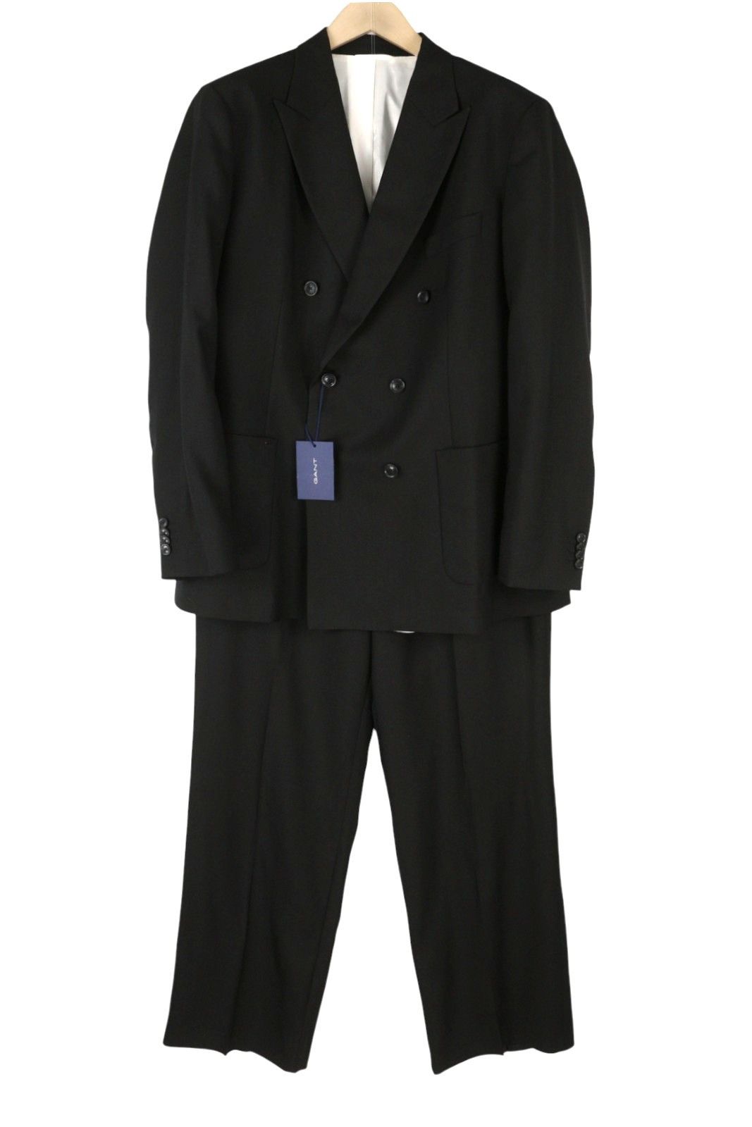 Gant DB SUMMER EU54 Black Wool Double-Breasted Suit 87330 Size 44R - 5 Thumbnail