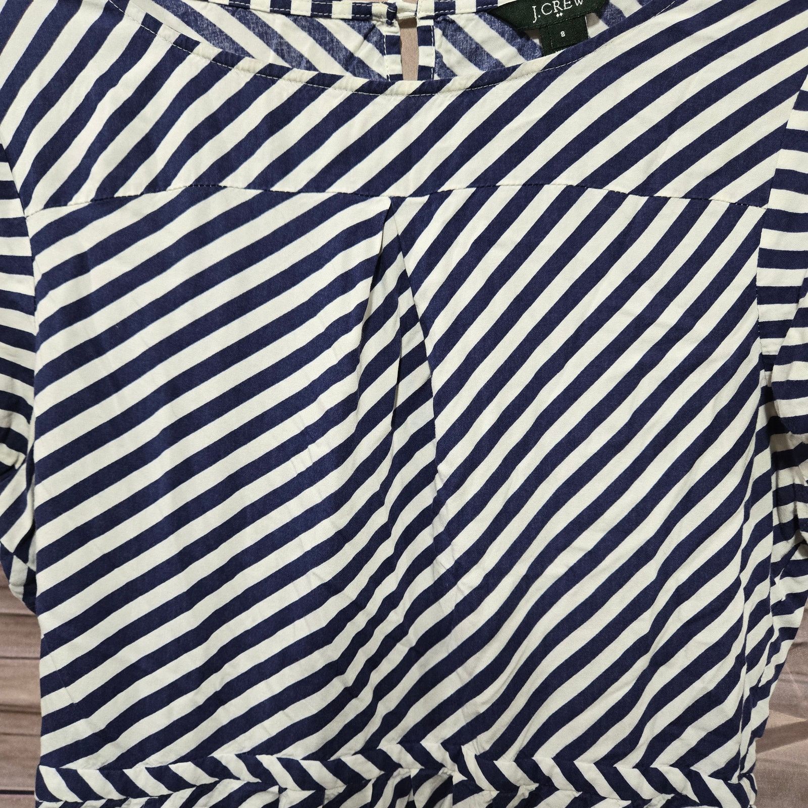 J.Crew J. Crew Blue Striped Cinch Women's A-Line Mini Dress Size 8 Size M / US 6-8 / IT 42-44 - 2 Thumbnail