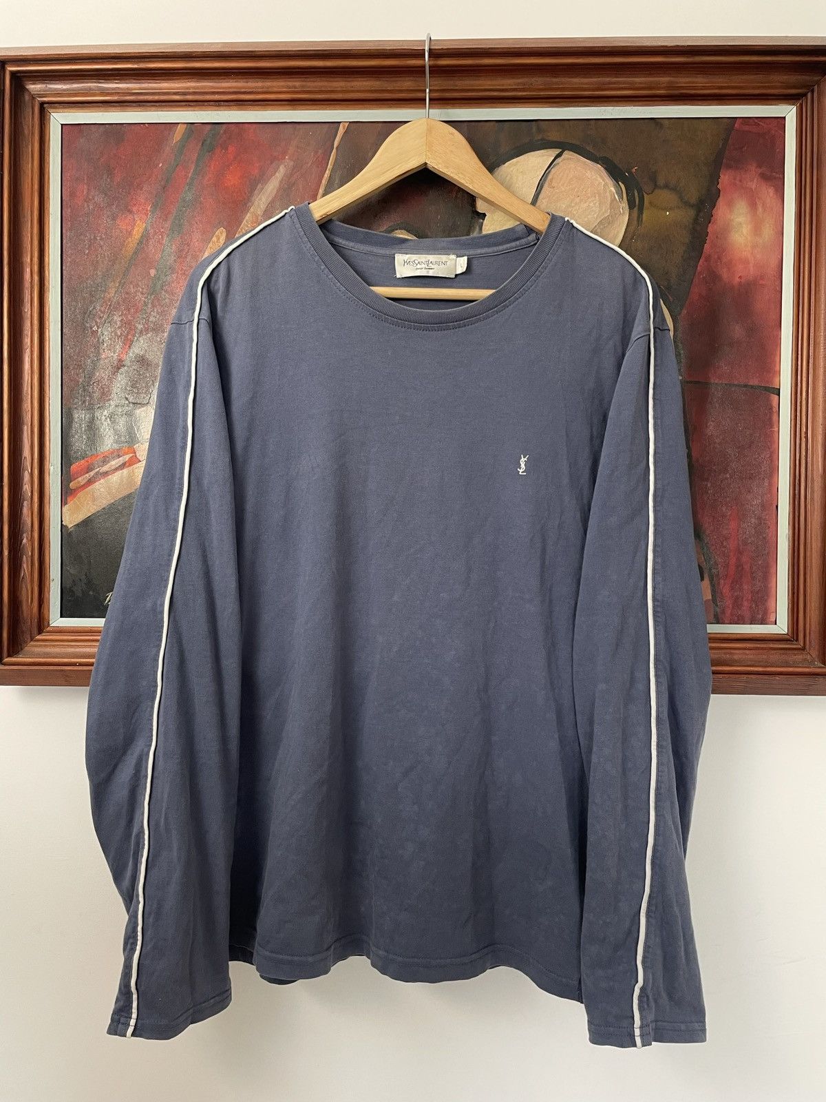 Yves Saint Laurent Yves Saint Laurent Pour Homme Vintage Y2k Casual Polo Navy Size US L / EU 52-54 / 3 - 1 Thumbnail