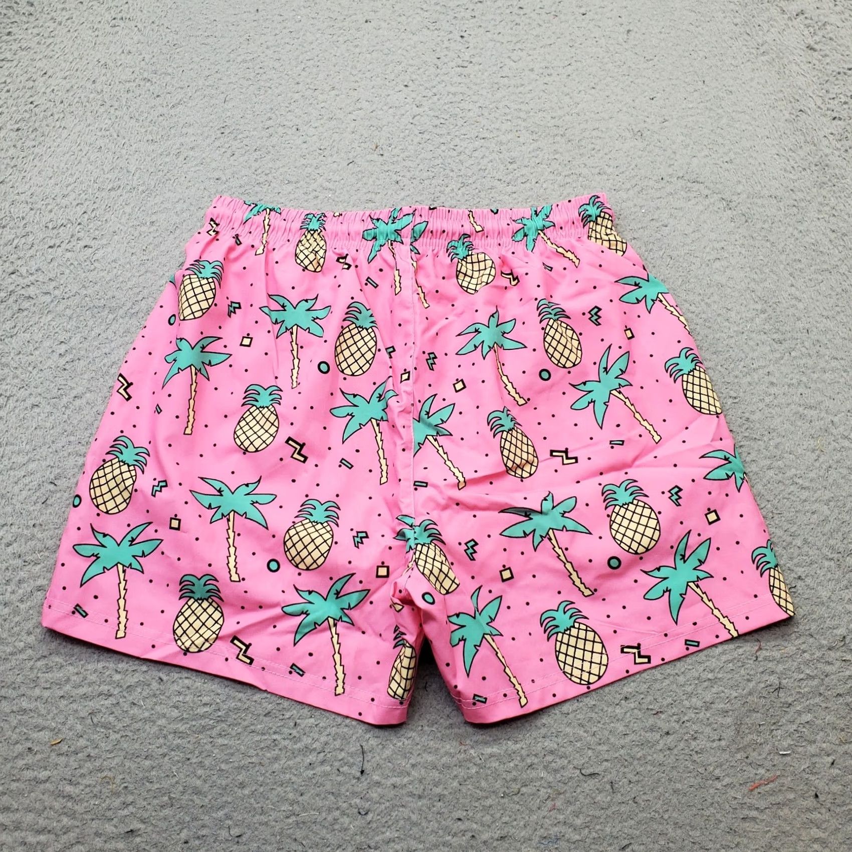 Vintage Women Pineapple Print Swim Trunk Shorts M Multi Lined Elastic Waist Size 32" / US 10 / IT 46 - 2 Thumbnail