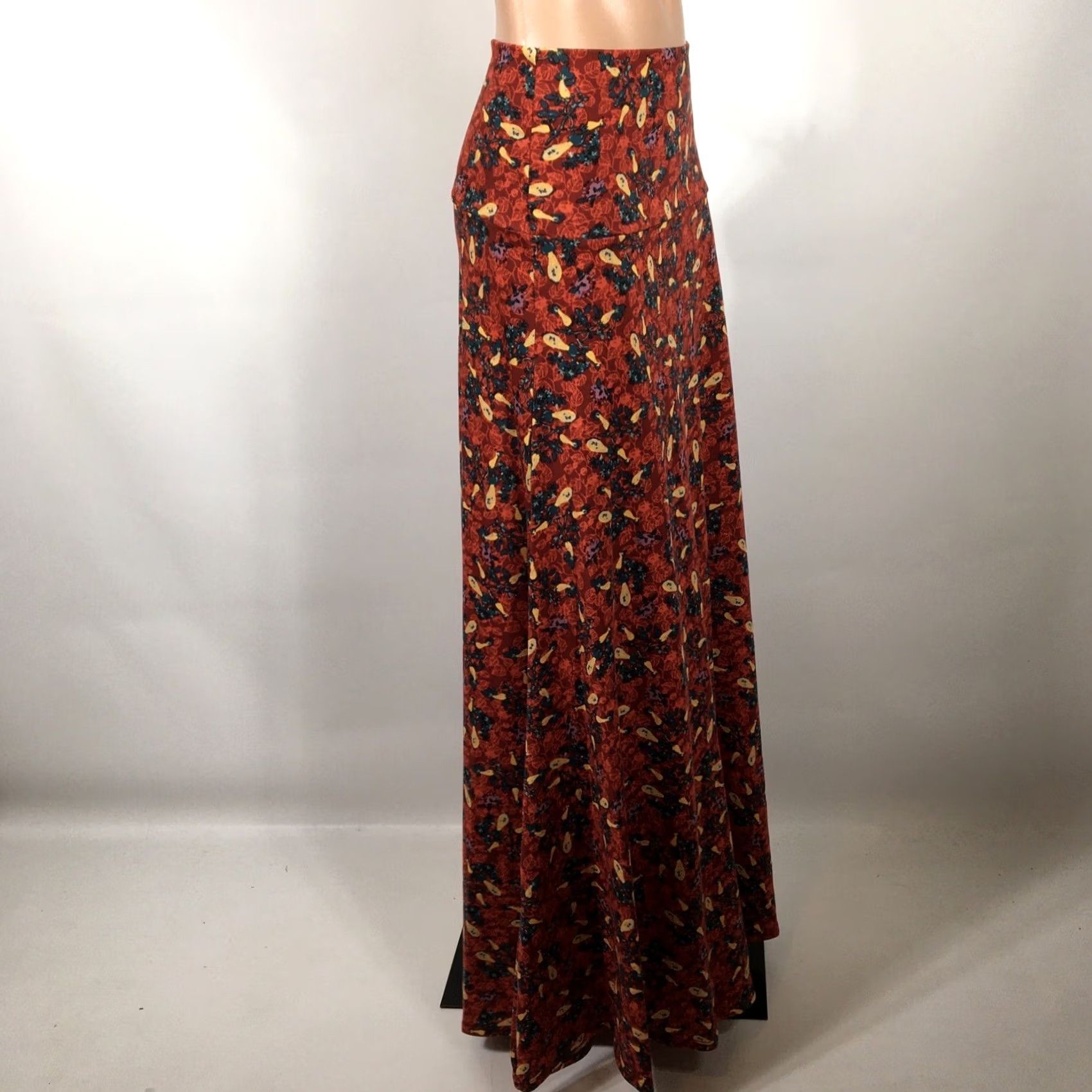 Vintage LuLaRoe Dress Womens XL Maxi Skirt Floral Red Leaves Geometric RARE NEW NWT Size 40" / US 18 - 4 Thumbnail