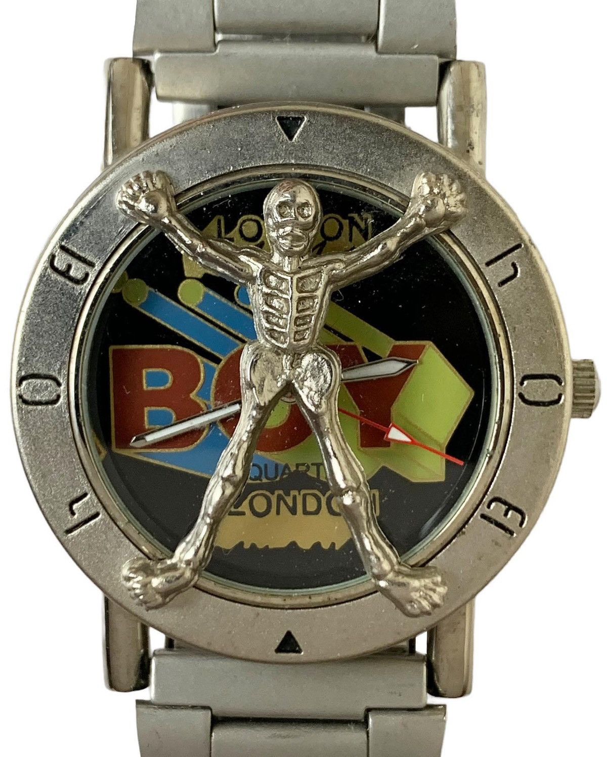 image of 1990S Boy London Skeleton Watch in Metal, Men's