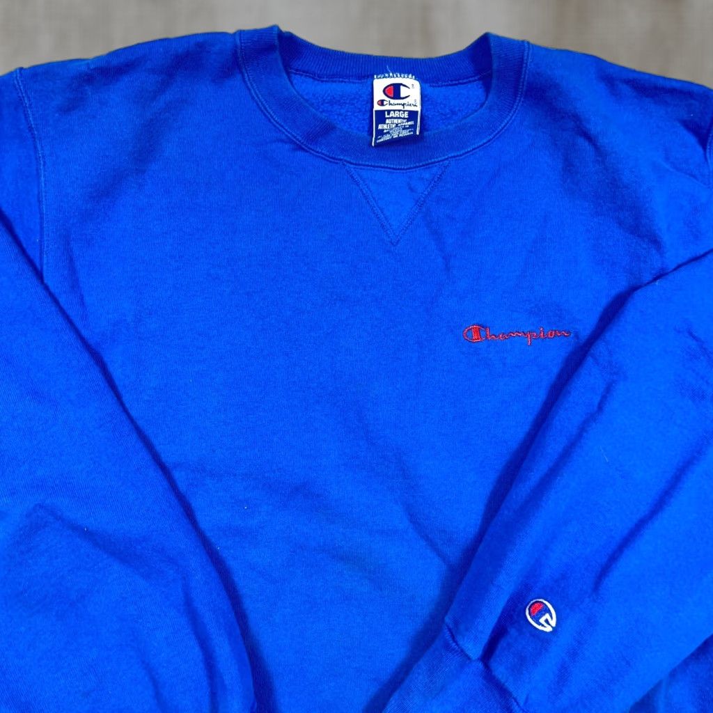 Champion VINTAGE Champion Sweatshirt Men Large Blue 90s Crewneck Pullover Sweatshirt Heavyweight All Seasons Logo Size US L / EU 52-54 / 3 - 1 Thumbnail