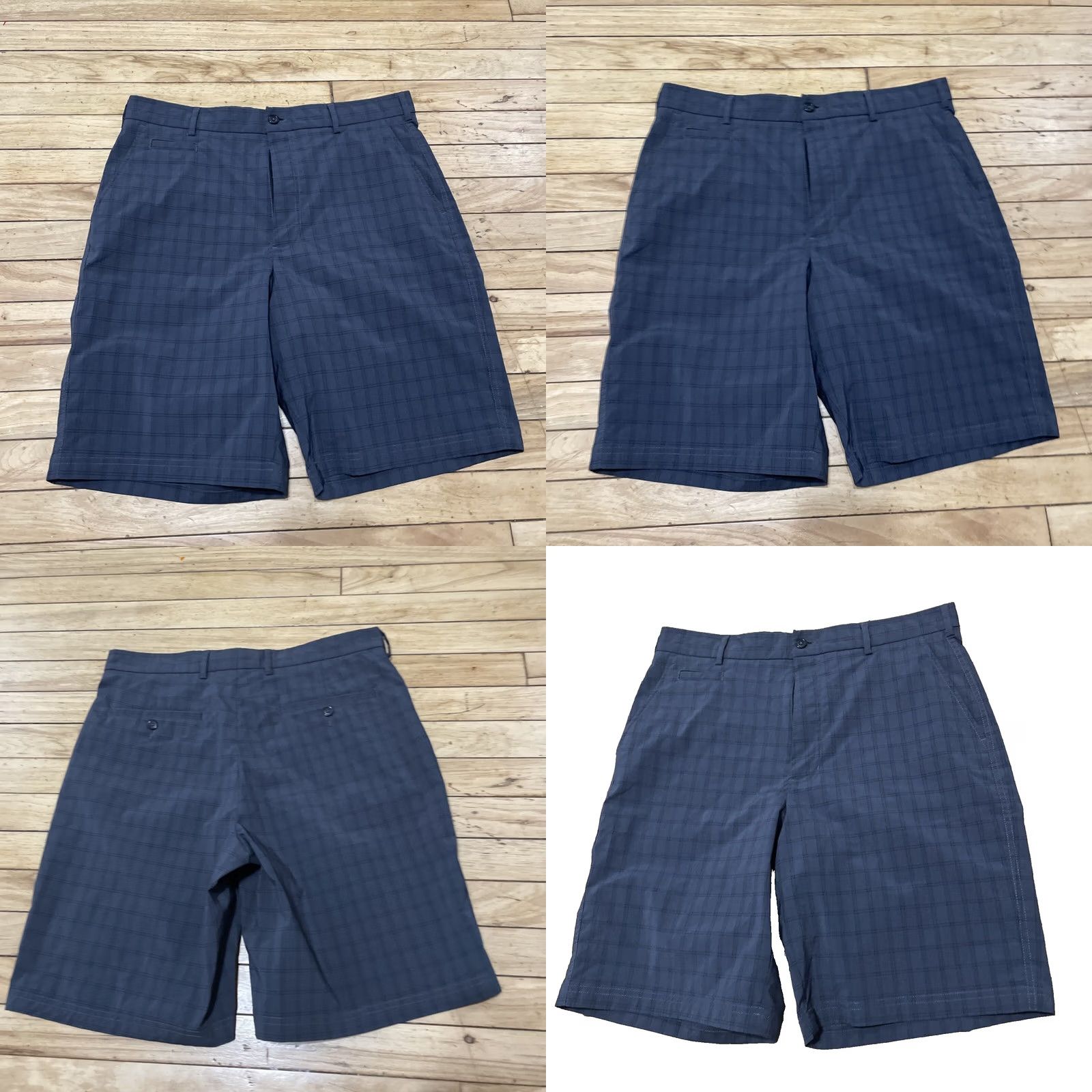 Vintage Pebble Beach Plaid Golf Shorts Men 34 Performance Charcoal Gray Active Flat 10" Size US 34 / EU 50 - 10 Thumbnail