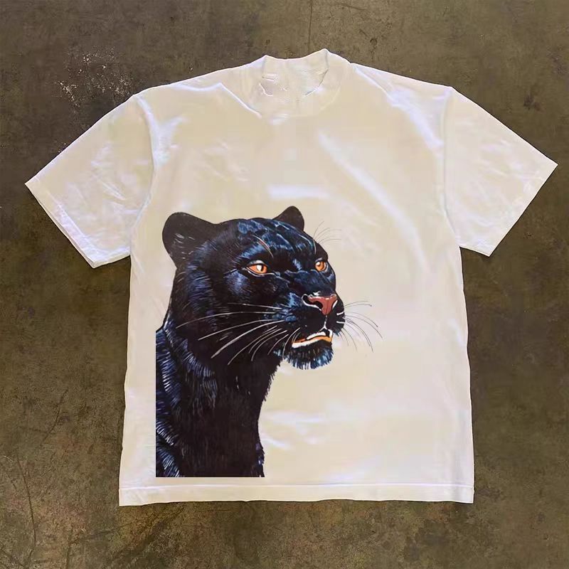Japanese Brand White retro leopard print cotton t-shirt Size US M / EU 48-50 / 2 - 1 Thumbnail