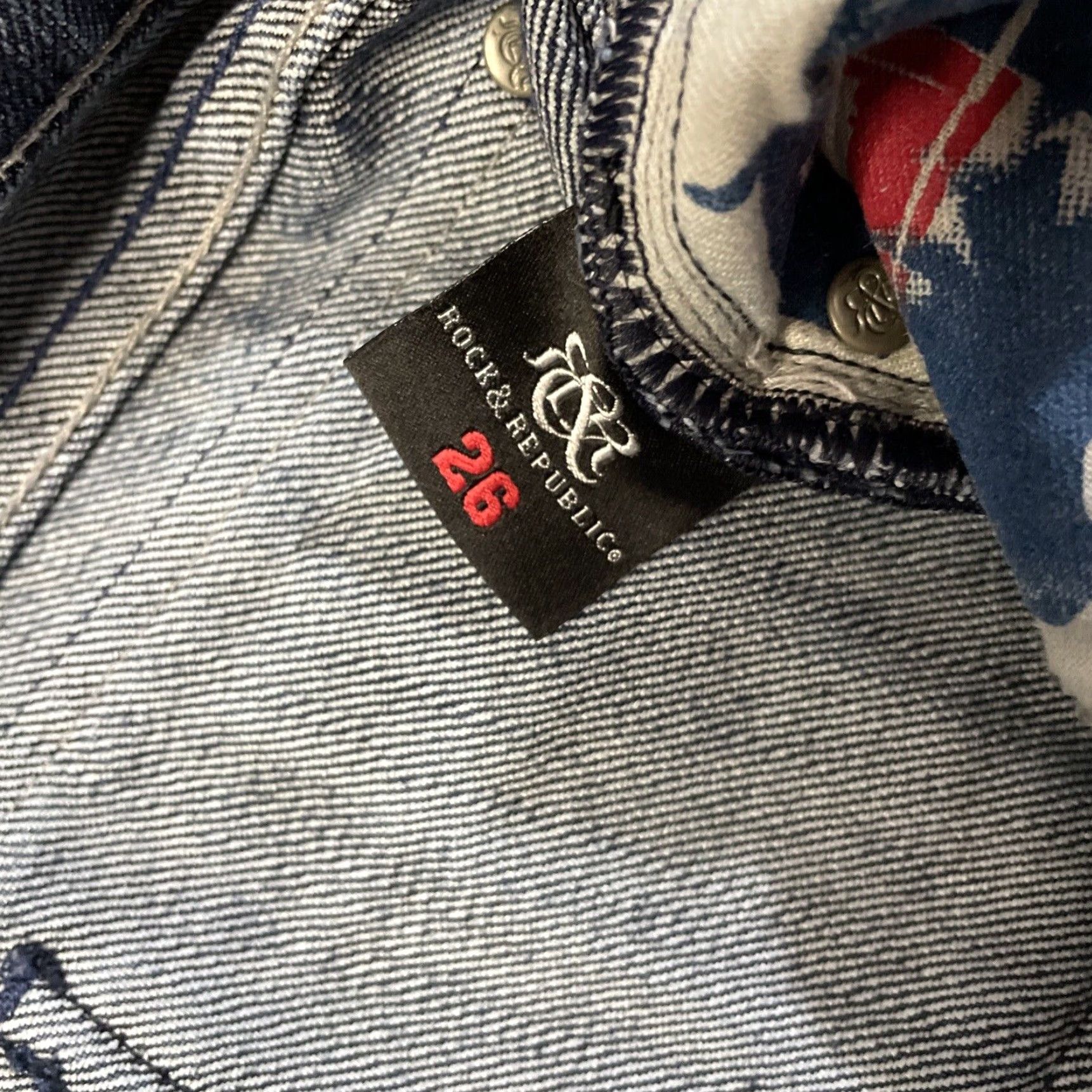 Vintage VINTAGE Rock & Republic Women's Jeans Flare Size 26 Blue Cotton Low Rise 90s Womens Size 31" - 2 Thumbnail