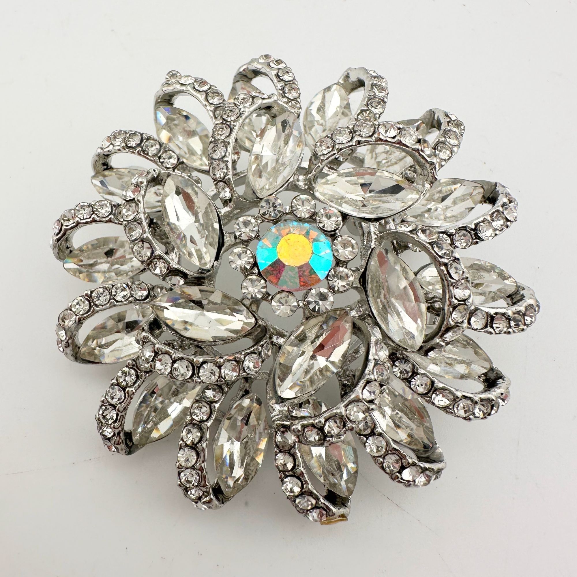 Other Beautiful Rhinestone Floral Swirl Brooch Size ONE SIZE - 1 Thumbnail