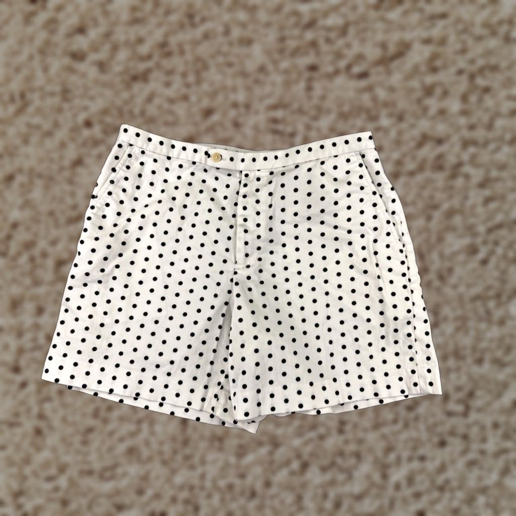 Ralph Lauren Ralph Lauren Golf Shorts Womens 12 White Polka Dot Cotton Blend Activewear Stretch Pockets Size 34" / US 12 / IT 48 - 1 Thumbnail
