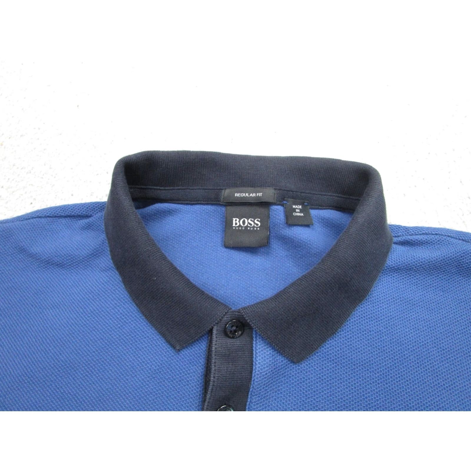 Hugo Boss Hugo Boss Polo Shirt Mens Medium Blue Piket 14 Regular Fit Contrast Collar Size US M / EU 48-50 / 2 - 3 Thumbnail