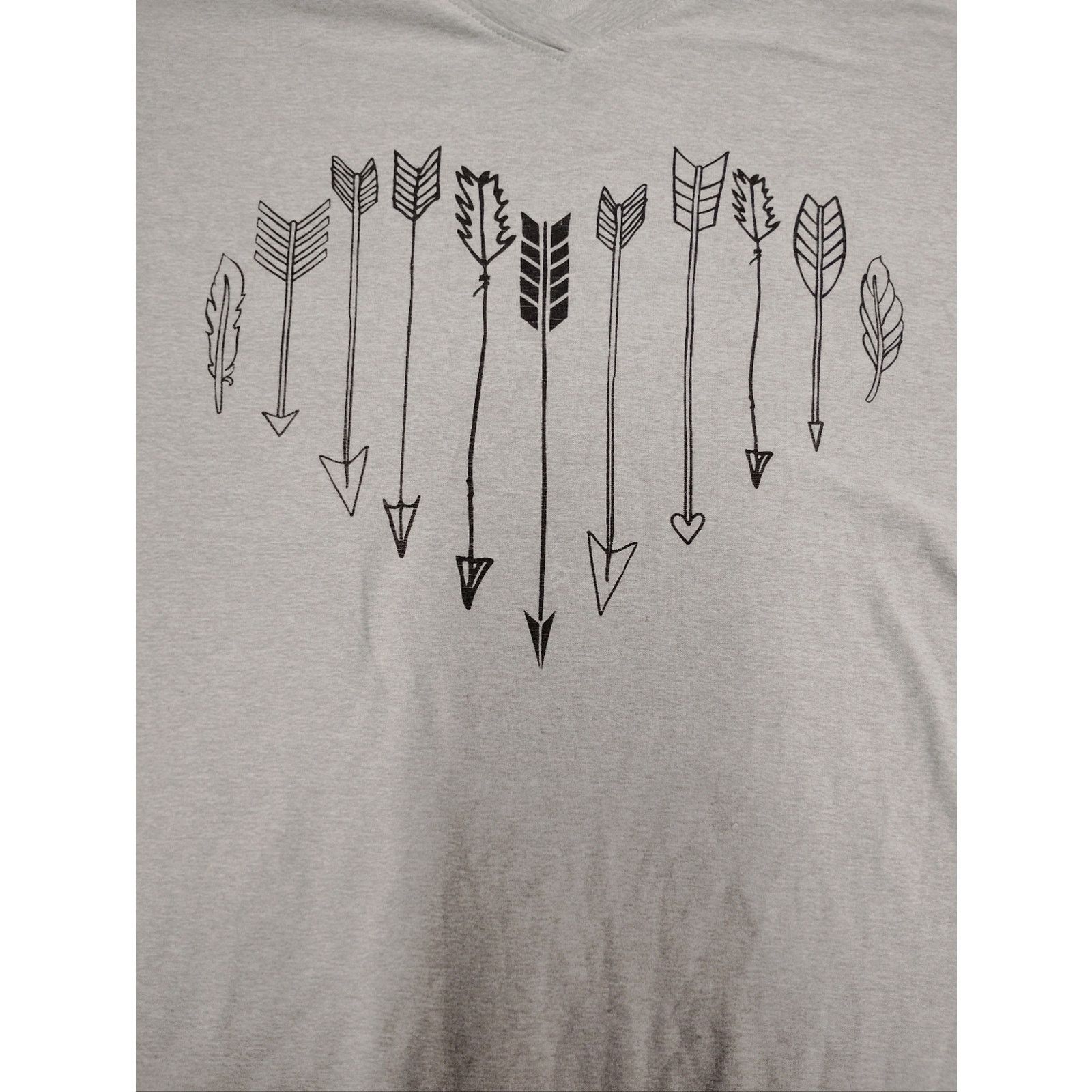 Hobo Women's Light Gray Arrow Heart V-Neck Tee Size M / US 6-8 / IT 42-44 - 2 Thumbnail