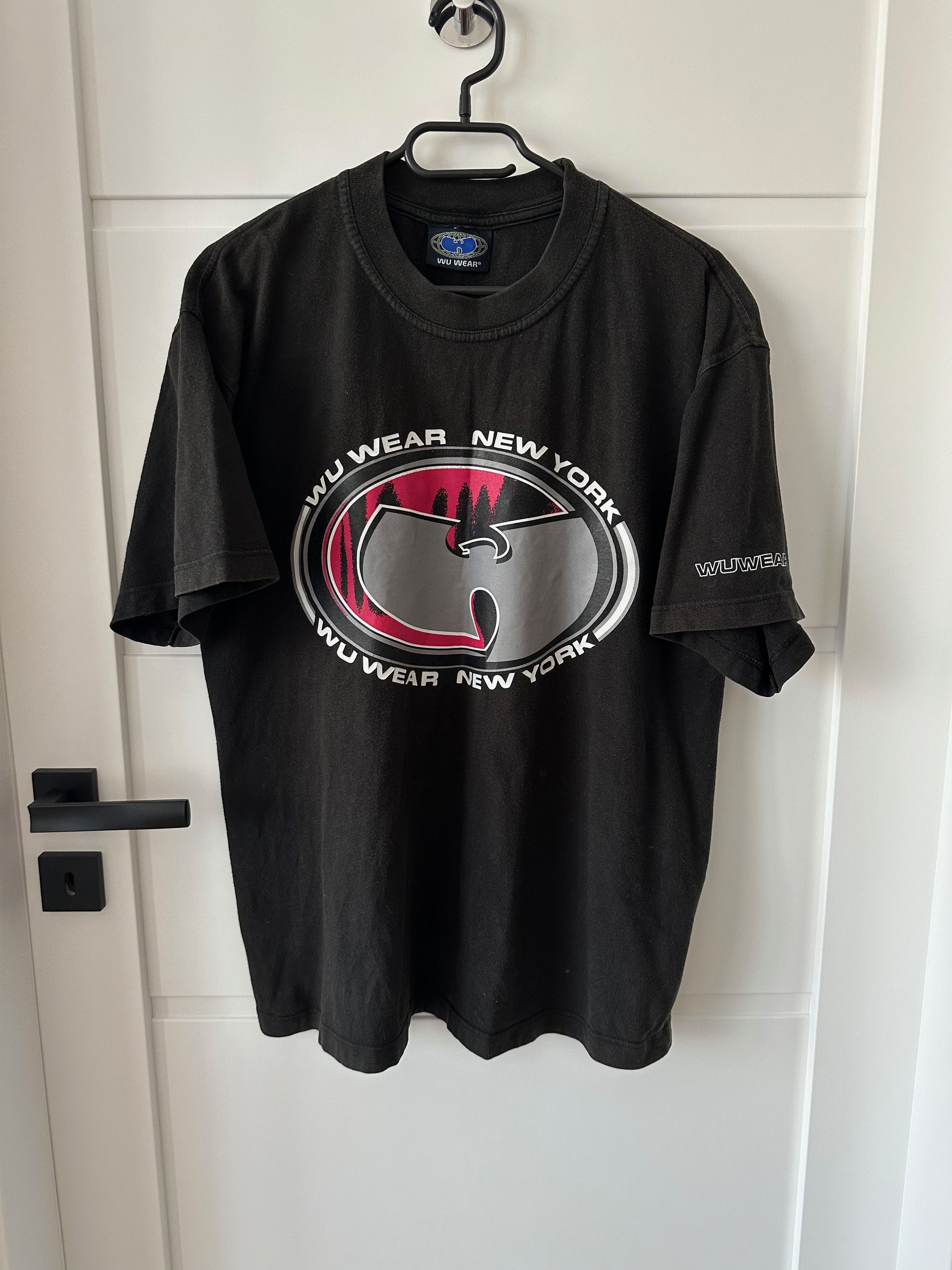 image of Rap Tees x Wu Tang Clan Wu Wear New York Wu Tang Clan Faded Black Rap Tee Nyc, Men's (Size Large)