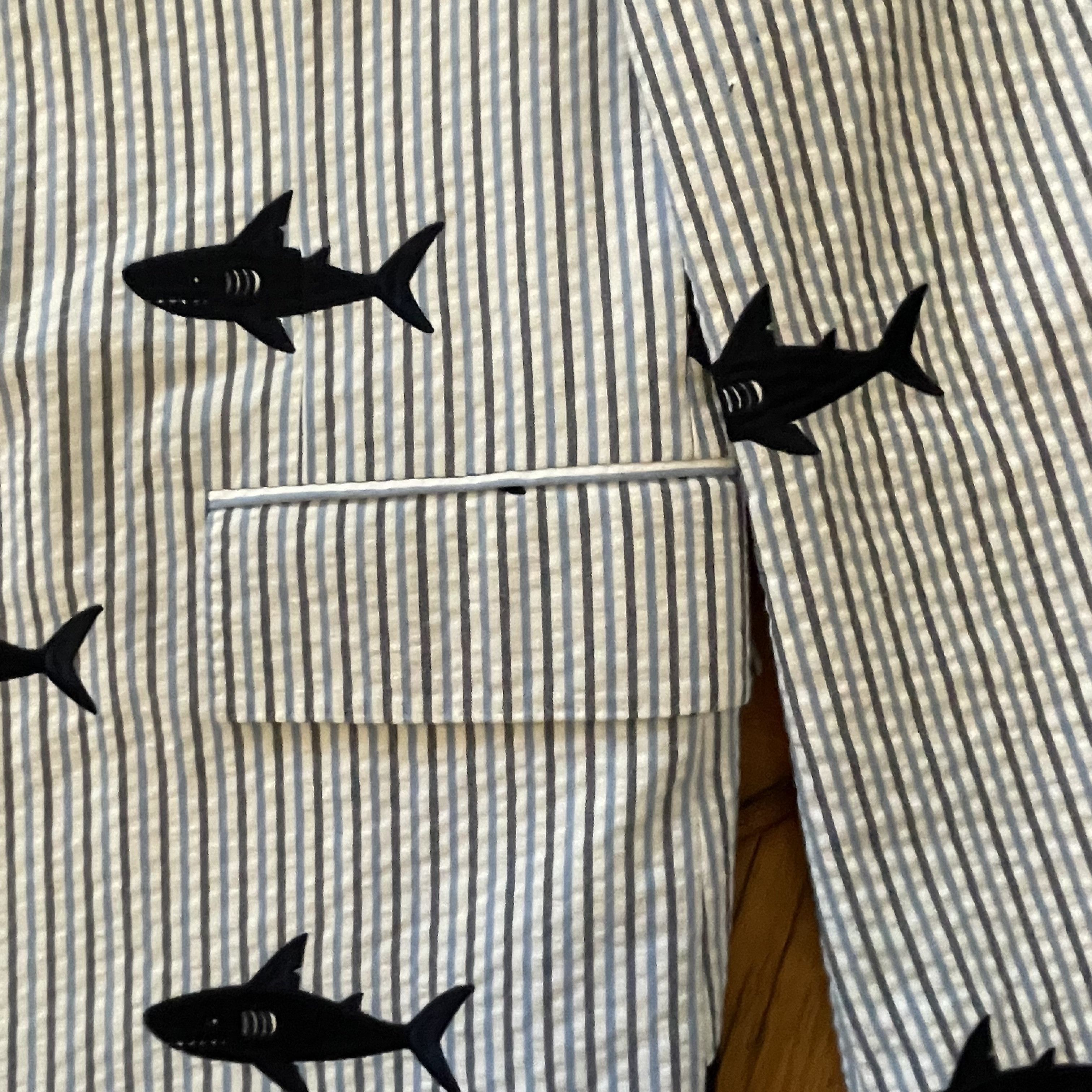 Thom Browne Thom Browne Seersucker Blazer with embroidered Sharks (NWT) Size 38R - 13 Thumbnail