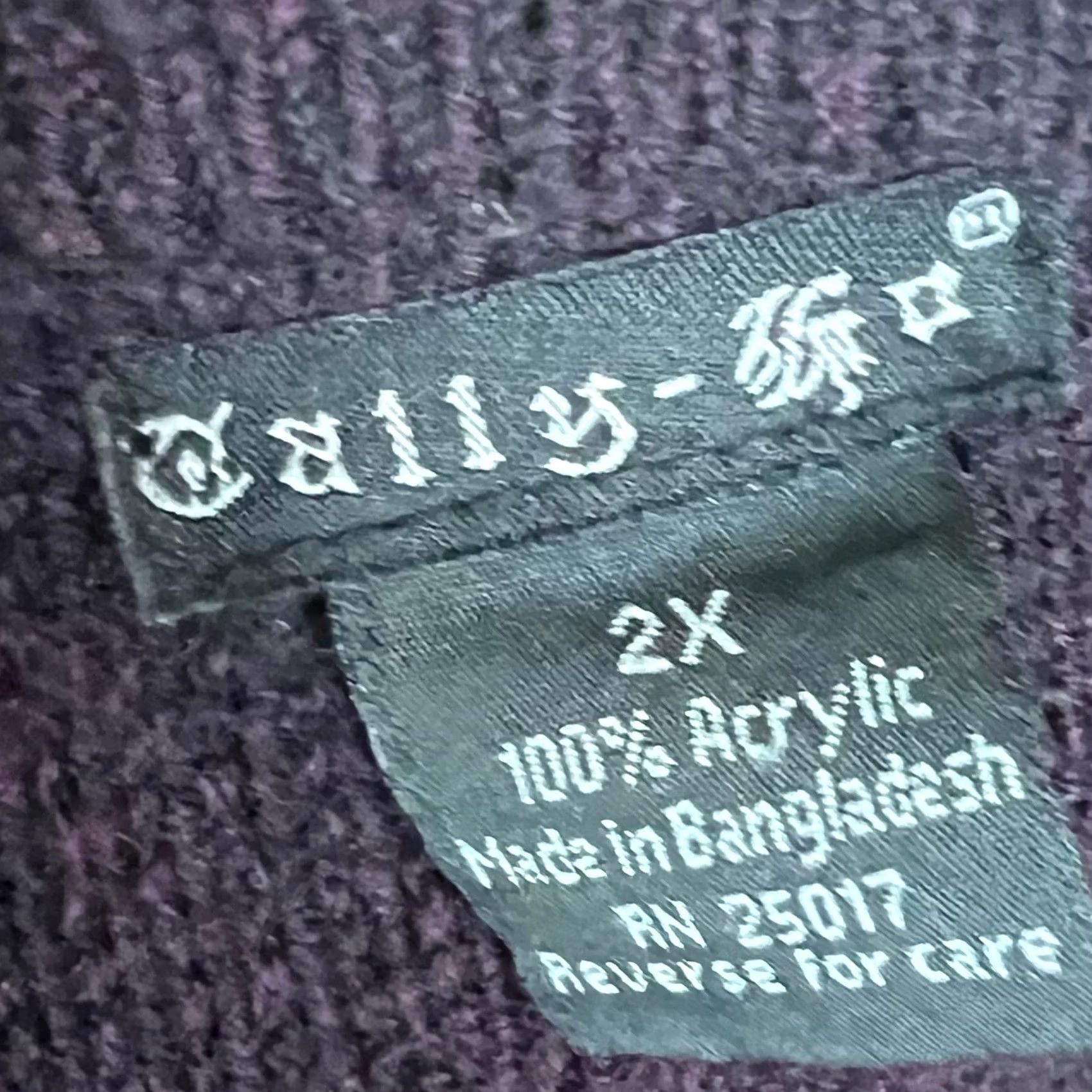 Vintage Tally Ho Womens Knit Cape Poncho Cape Open Front Cardigan Pockets Dark Purple 2X Knit Sweater Size XXL / US 16-18 / IT 52-54 - 8 Thumbnail