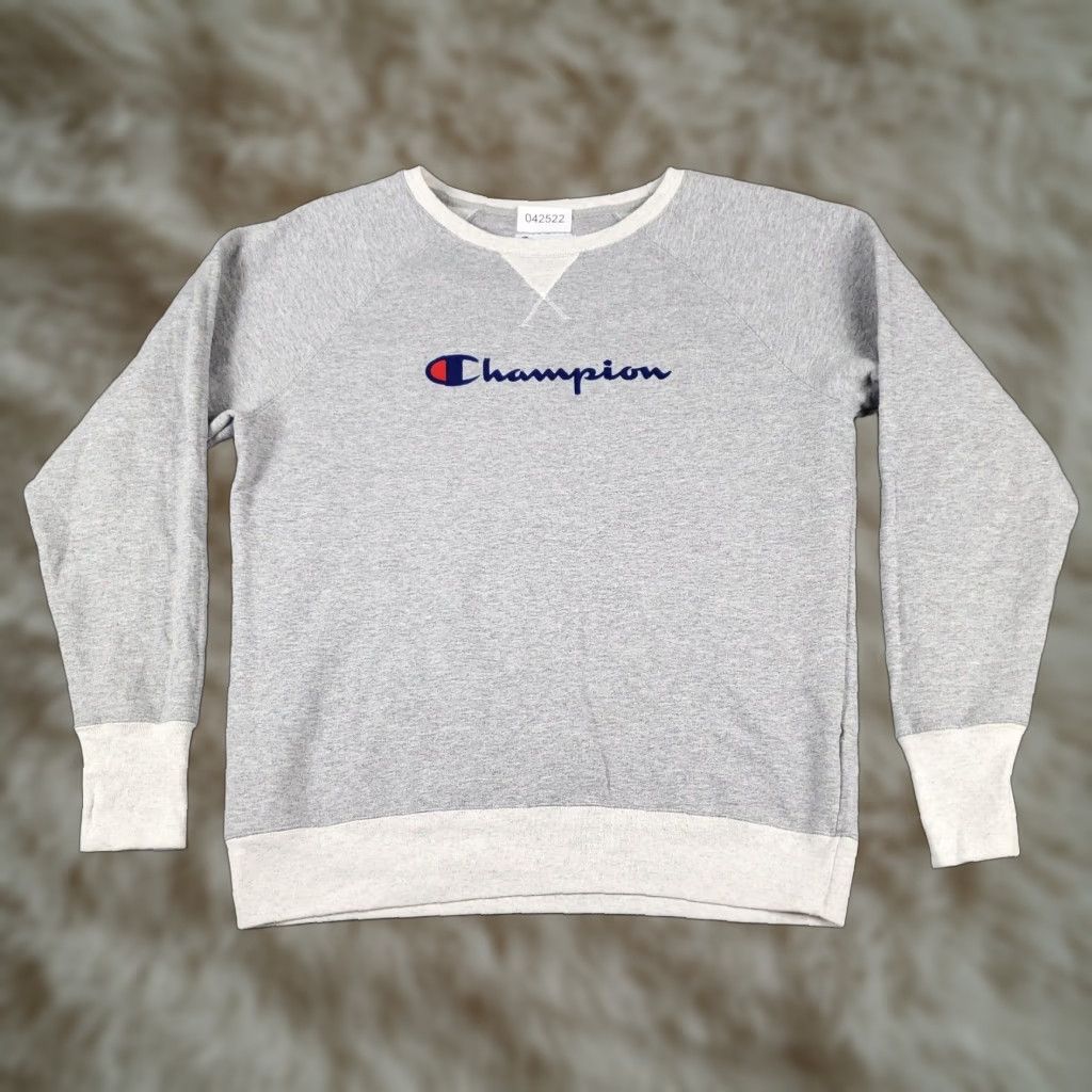 Champion Champion Gray Pullover Sweater Womens Large Casual Fleece Long Sleeve Crew Neck Sports Size L / US 10 / IT 46 - 1 Thumbnail