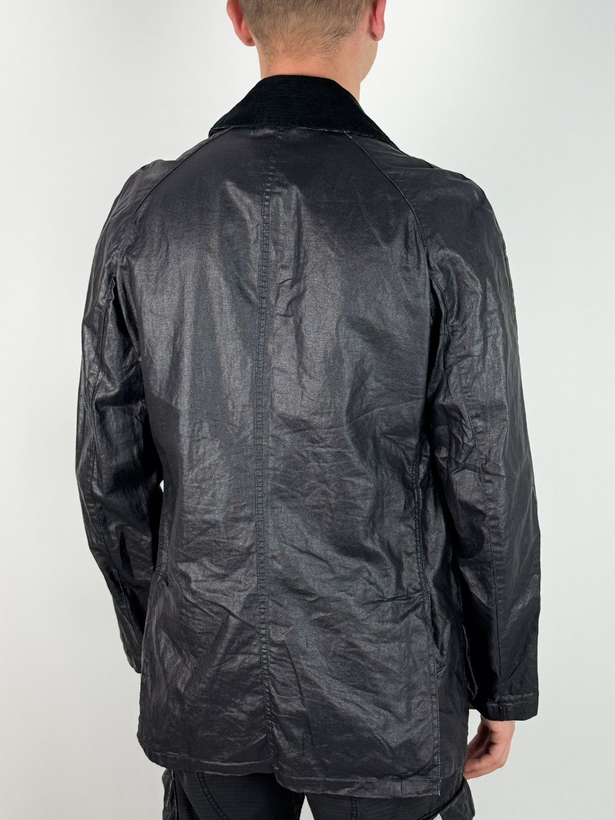 Barbour Barbour Keats Black Linen/Polyurethane Coat Jacket Size US S / EU 44-46 / 1 - 3 Thumbnail