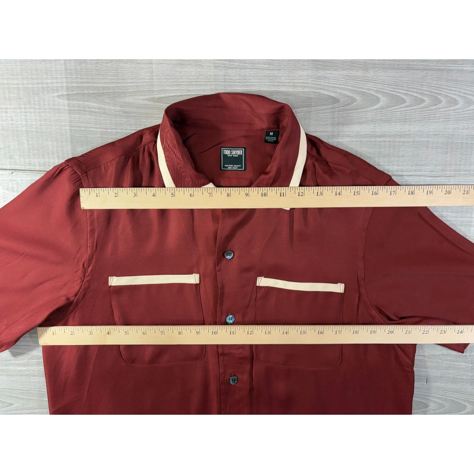 Todd Snyder Todd Synder Rayon Bowling Camp Shirt size M color maroon NWO Size US M / EU 48-50 / 2 - 4 Thumbnail