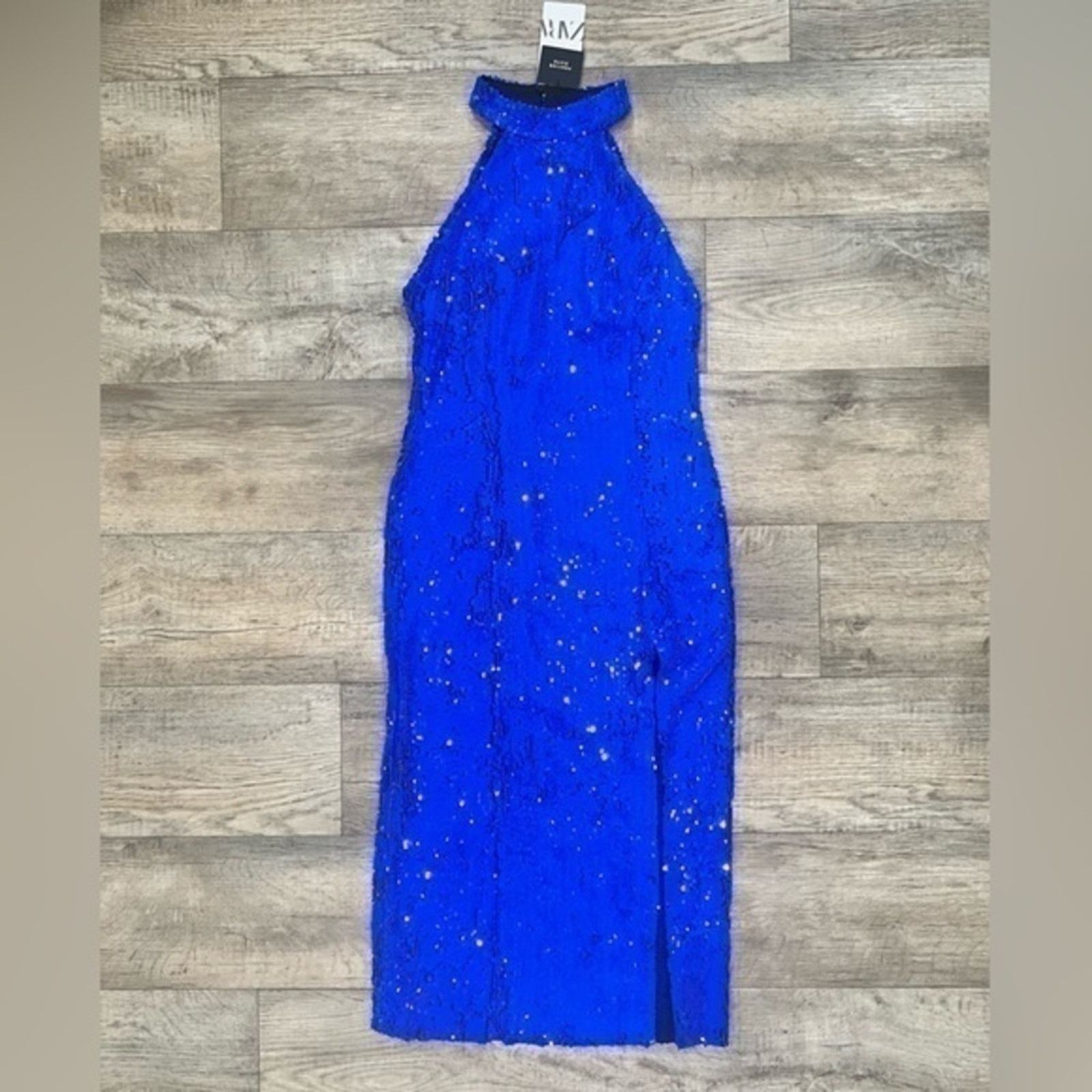 glitter dress top Zara Embellished Bandeau Cowl Neck Mini Dress in Gold