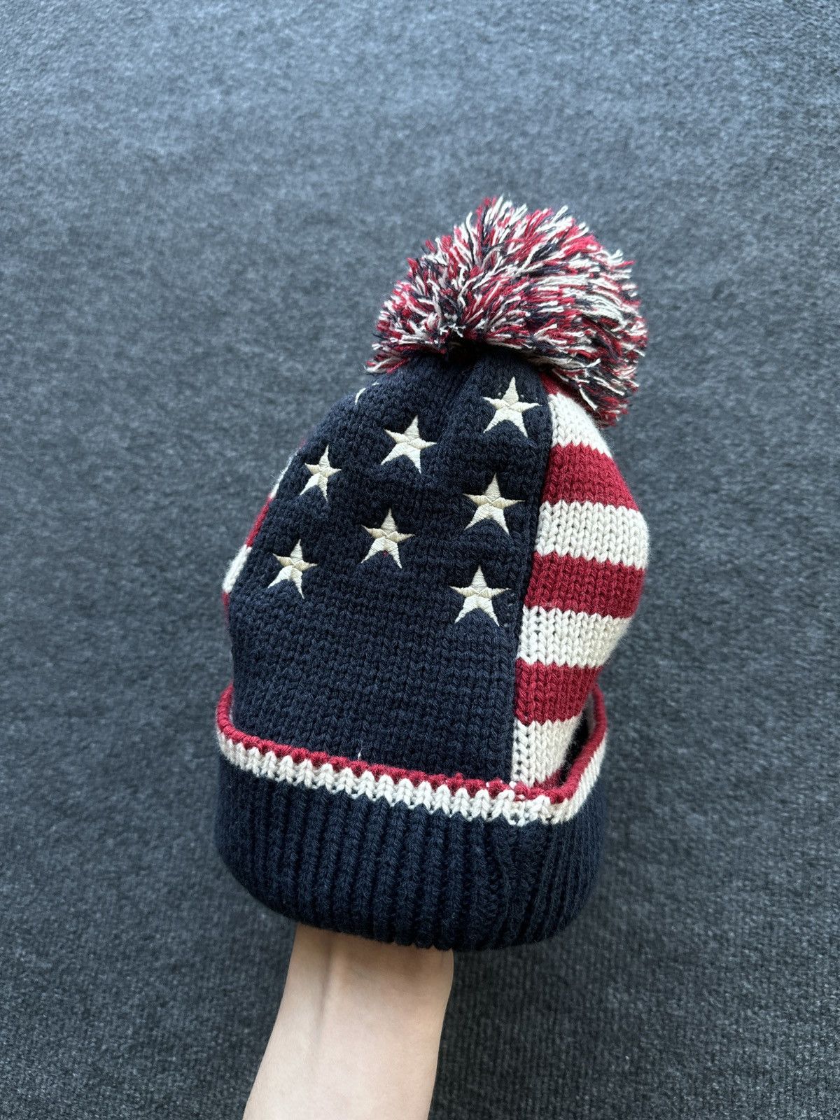 Other 🚨 VNTG USA FLAG LOGO KNITTED HAT BEANIE UNITED STATES Size ONE SIZE - 5 Thumbnail