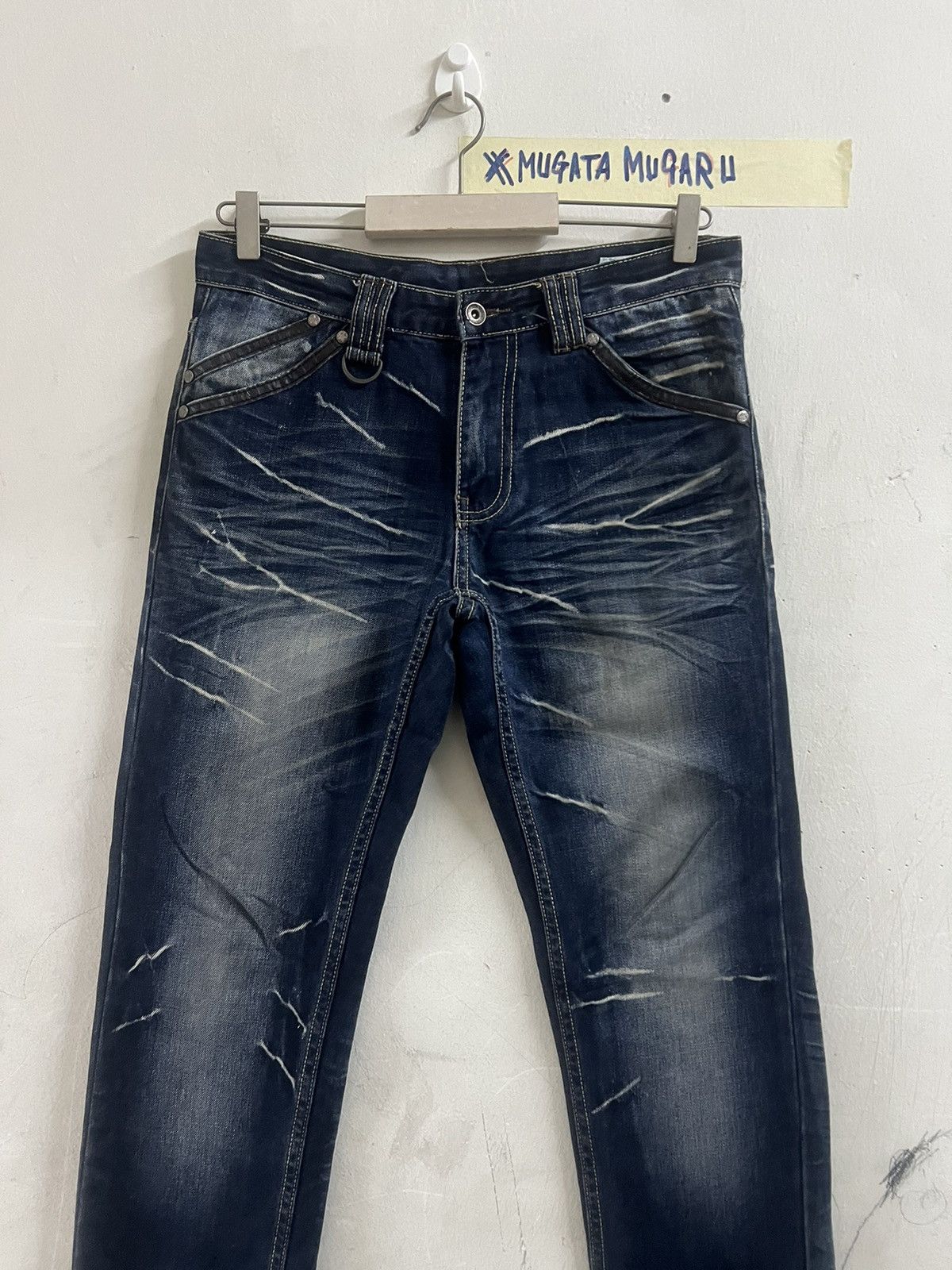 If Six Was Nine × Japanese Brand × Vintage SICK‼️SEMANTICS DESIGN DISTRESSED DENIM PANT Size US 30 / EU 46 - 6 Thumbnail