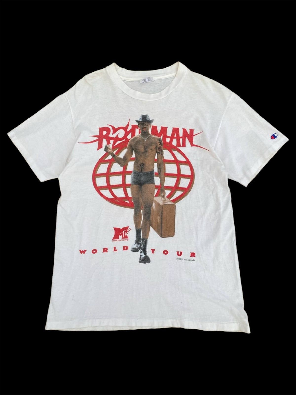 Champion × Rap Tees × Vintage Vintage 1996 Dennis Rodman World Tour Tee Size US M / EU 48-50 / 2 - 1 Thumbnail