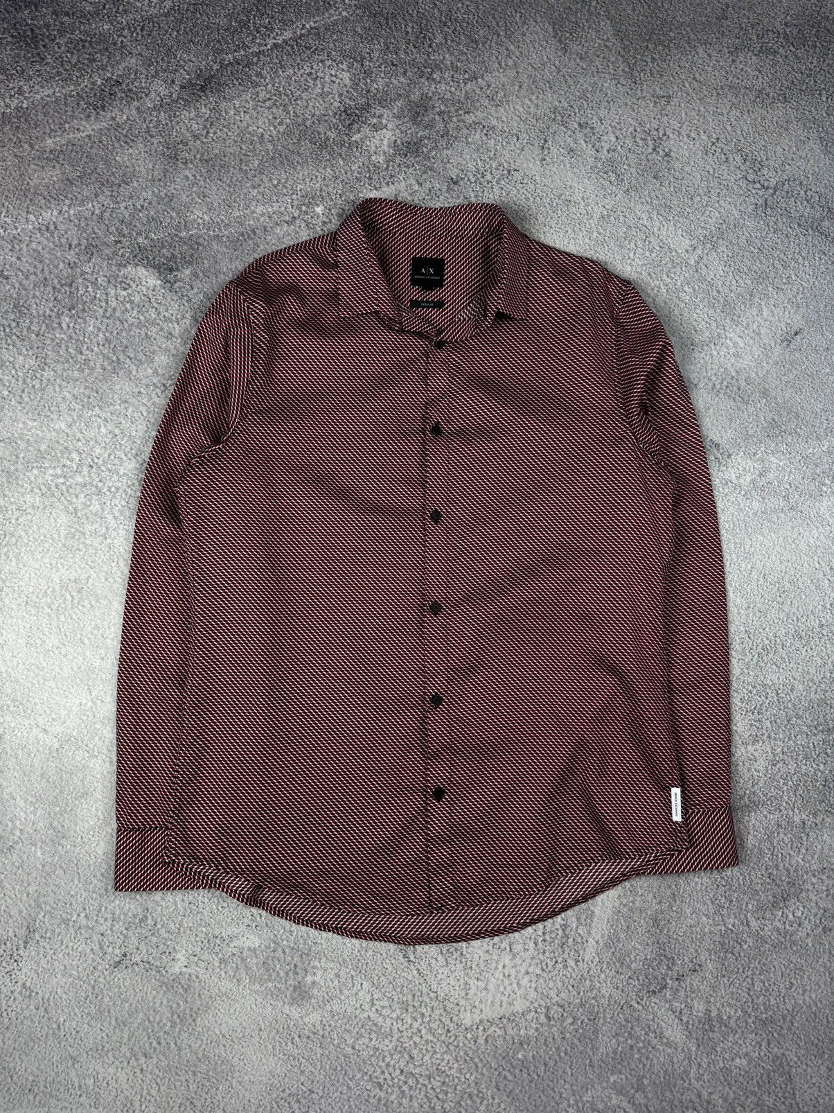 Armani Exchange × Designer ARMANI Exchange Printed Geometric Red Casual Shirt Size US M / EU 48-50 / 2 - 2 Thumbnail