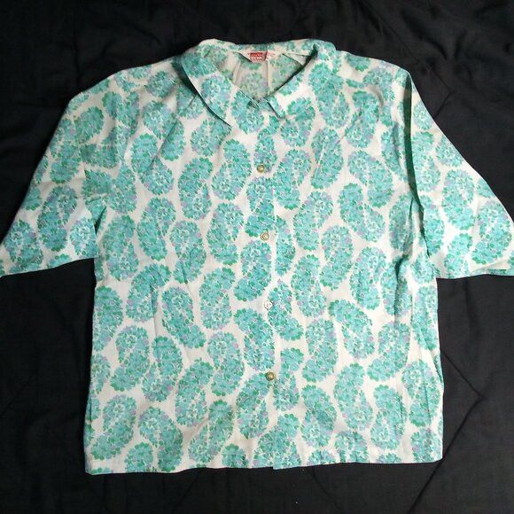 Other Vintage Laura Mae Lifepress Floral Button Shirt Short Sleeve Size XXS / US 00 / IT 34 - 2 Thumbnail