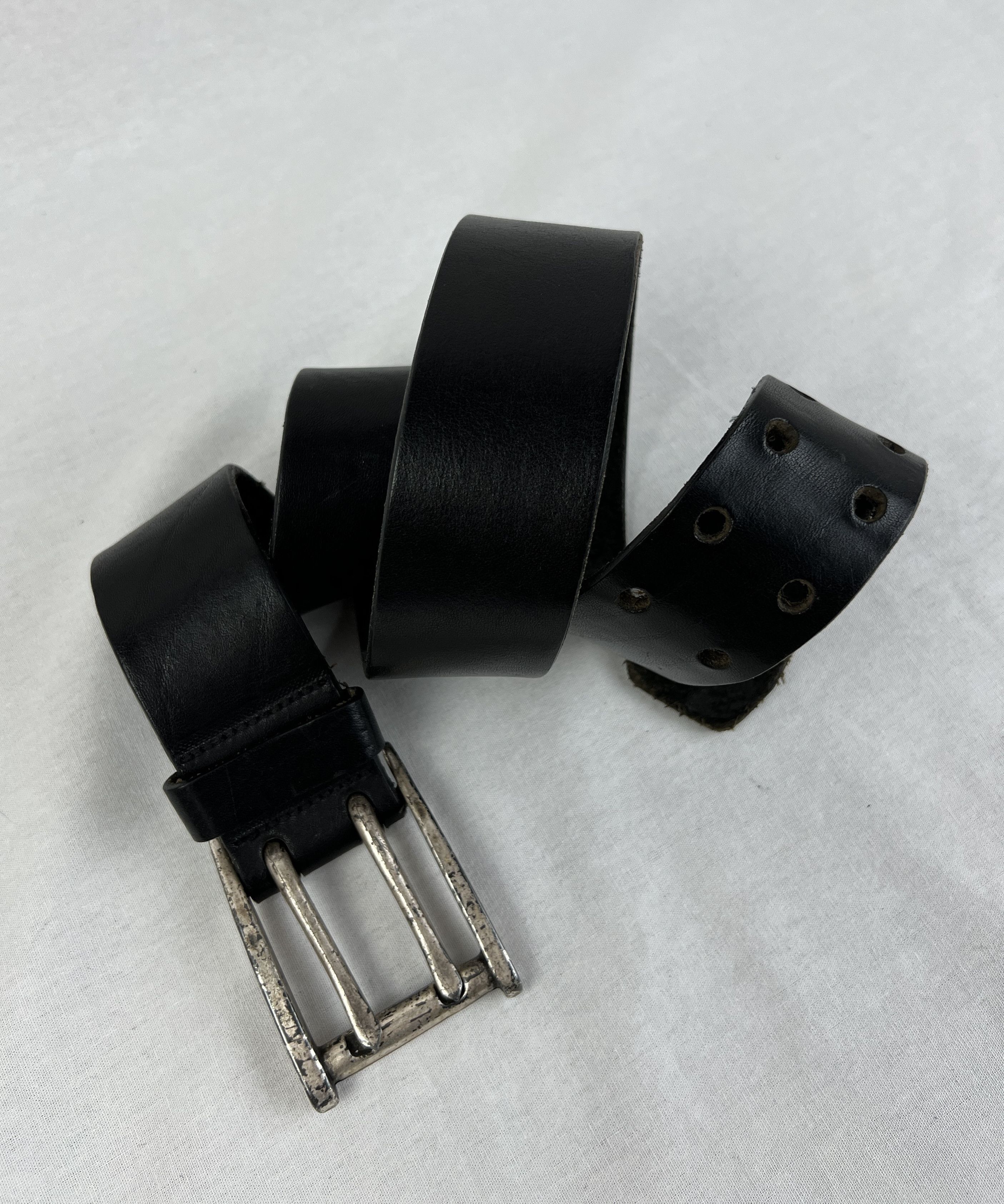 Diesel Vintage y2k Diesel Fork Buckle Cowboy Black Leather Belt Size ONE SIZE - 11 Thumbnail