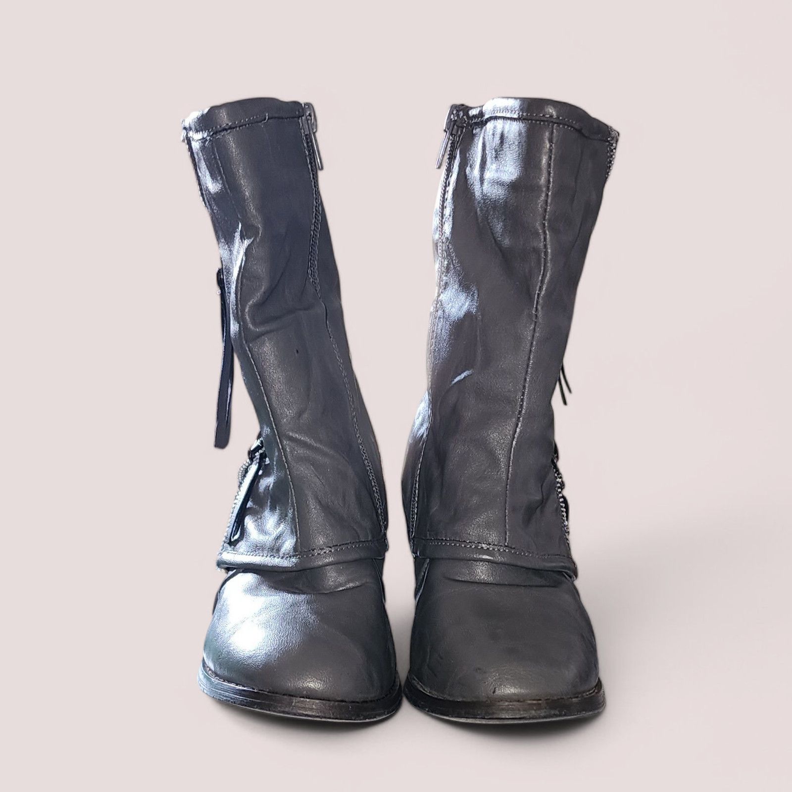 Other Vanity Lisa gray faux leather sequence ankle boots size 6.5 Size US 6.5 / IT 36.5 - 2 Thumbnail