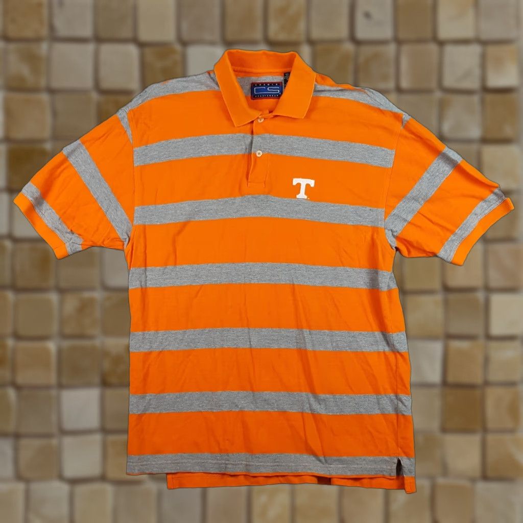 Vintage VINTAGE Crable Sportswear Tennessee Vols Collared Polo Shirt Adult Large Orange Striped Football 90s Mens Size US L / EU 52-54 / 3 - 1 Thumbnail