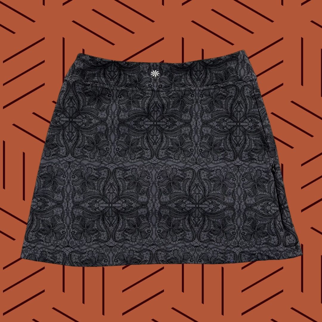 Athleta ATHLETA Skort Womens Small 4" Lined Everyday Tennis Golf Gray Floral Geometric Size ONE SIZE - 1 Thumbnail