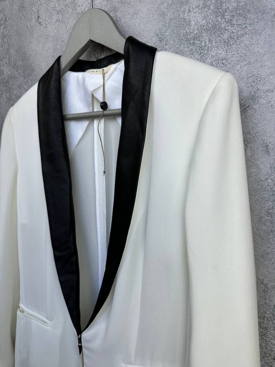 Rag & Bone Rag & Bone White Tuxedo Blazer Jacket Leather Shawl Collar Size S / US 4 / IT 40 - 5 Thumbnail