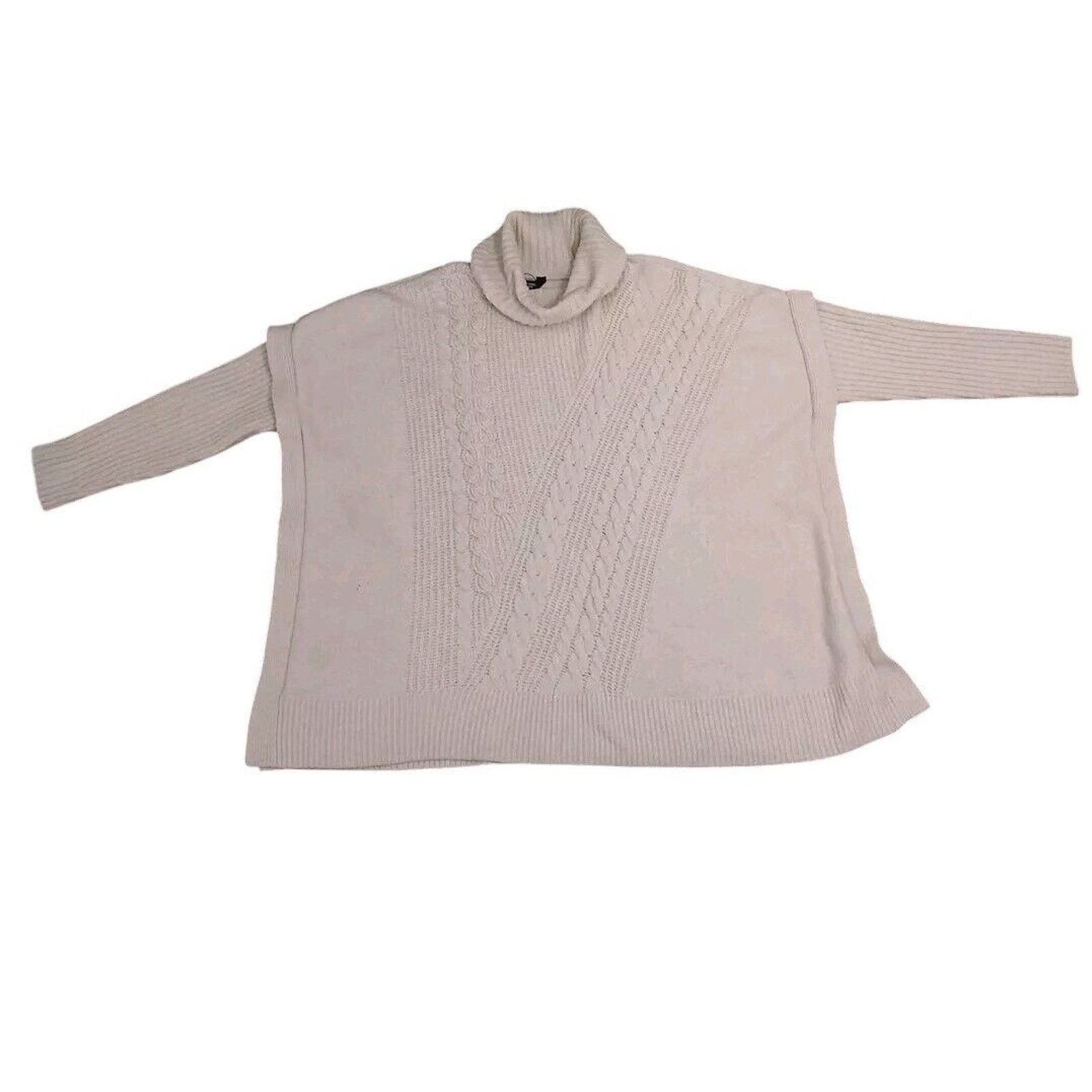 Vera Wang Simply Vera Wang Sweater Sz XXL Beige Chunky Cowl LAGENLOOK Size XXL / US 16-18 / IT 52-54 - 15 Thumbnail