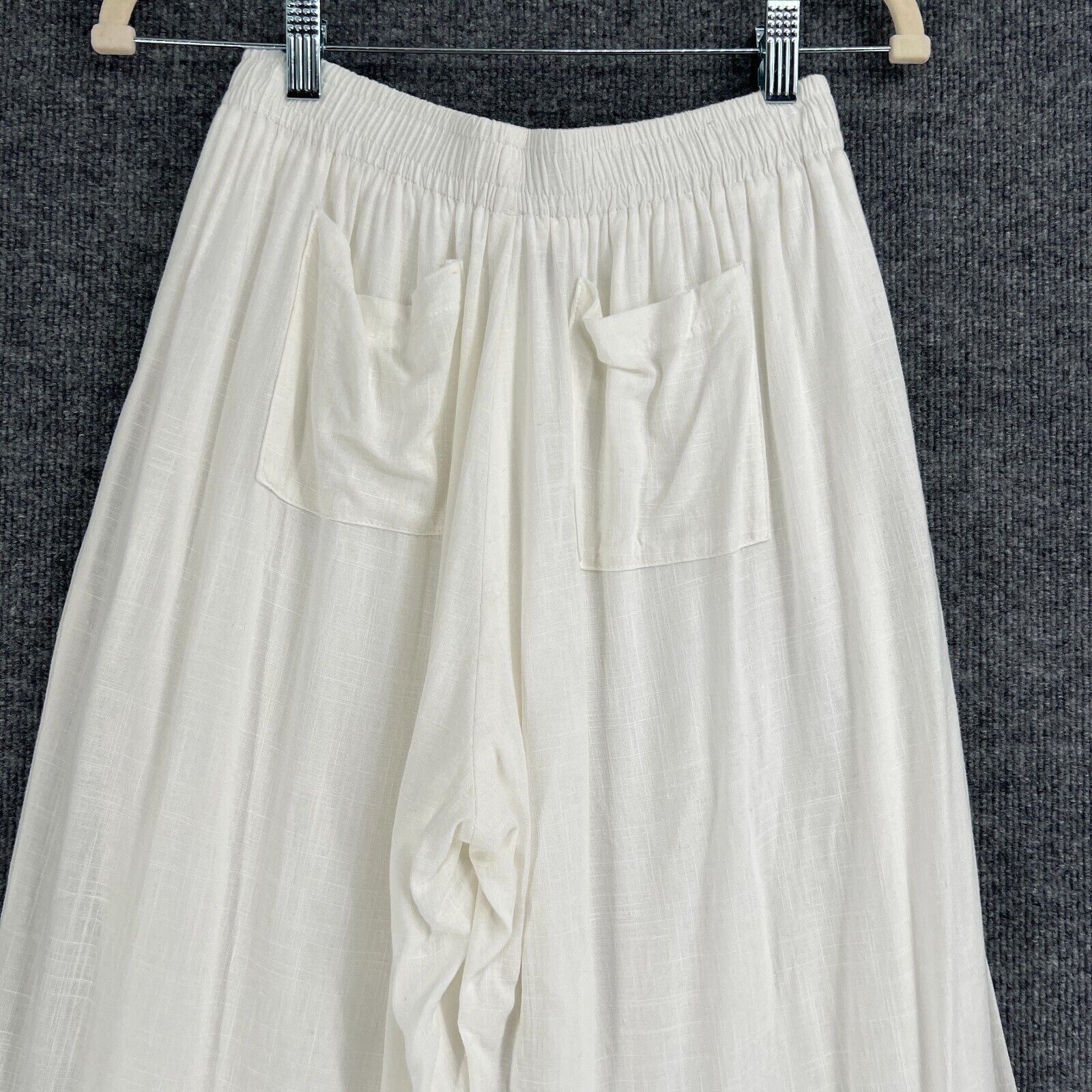 PRINCESS POLLY Princess Polly Linen Blend Wide Leg Pull On Pants White Sz 4 Size 27" / US 4 / IT 40 - 5 Thumbnail
