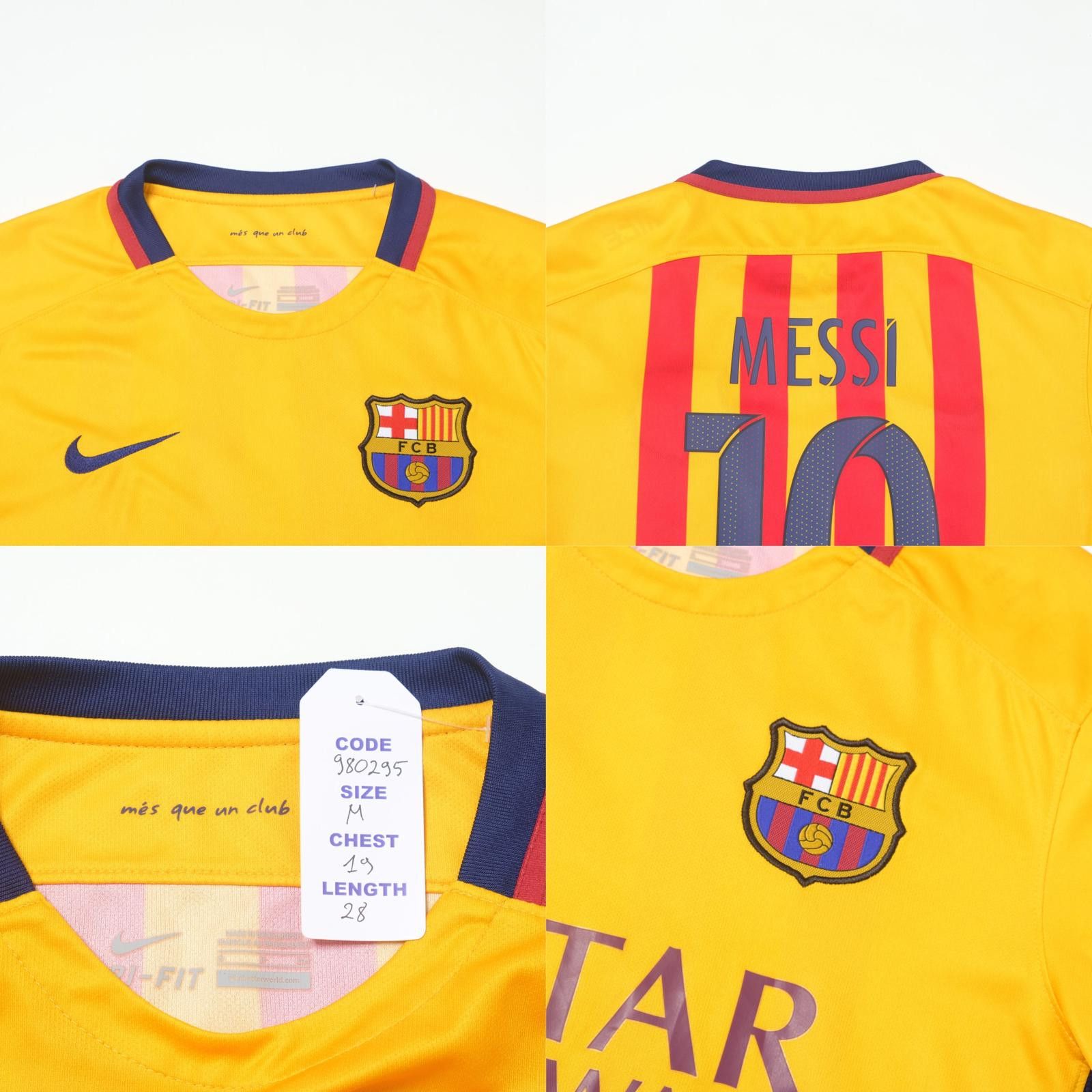 Nike 2015/16 Barcelona Away Shirt Messi (M) Size US M / EU 48-50 / 2 - 5 Thumbnail