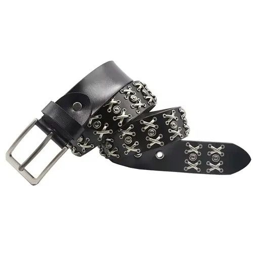 Japanese Brand Kinuka x Miyu The Barb Crook Rivet Cowskin Punk Gothic Belt Size ONE SIZE - 2 Thumbnail