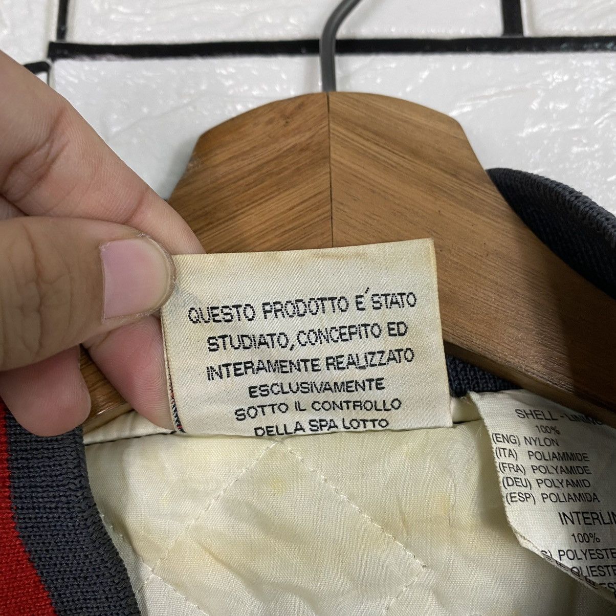 Lotto Sport 🔥SUN FADED STYLE VINTAE SATIN BOMBER JACKET LOTTO AC MILAN Size US L / EU 52-54 / 3 - 22 Thumbnail