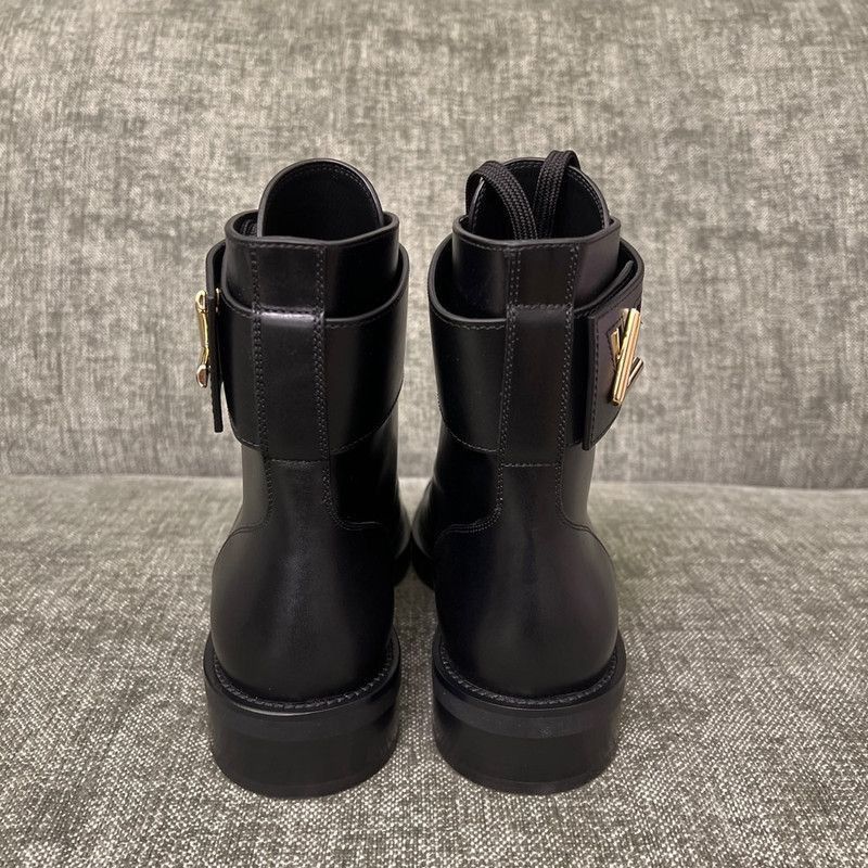 Louis Vuitton Louis Vuitton Wonderland Black Leather Martin Boots - Size US 8 / IT 38 - 3 Thumbnail