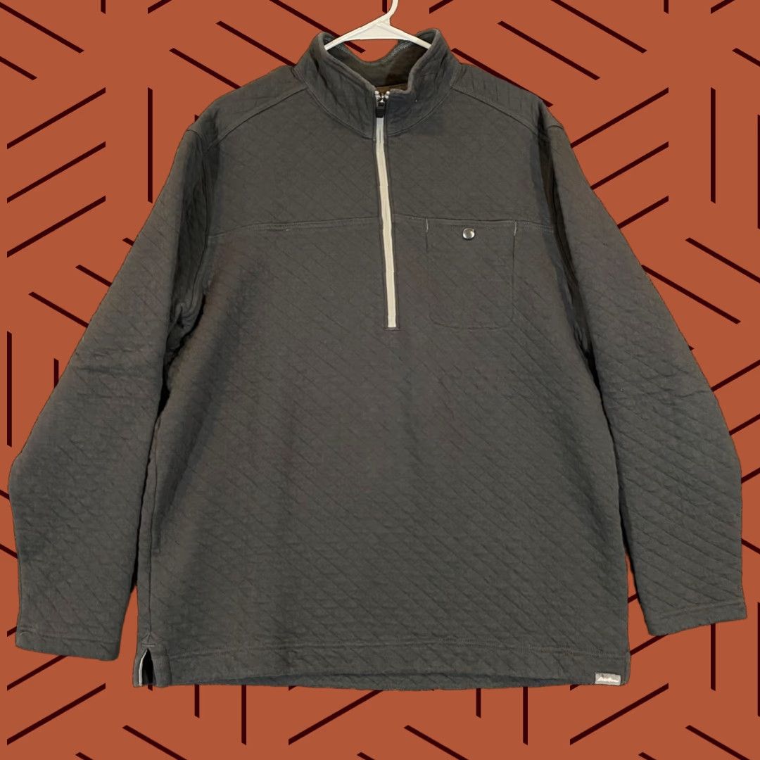 Eddie Bauer VINTAGE Eddie Bauer Mens Large Gray Quilted 1/2 Zip Sweater Pullover Outdoor Casual Winter Size US L / EU 52-54 / 3 - 1 Thumbnail