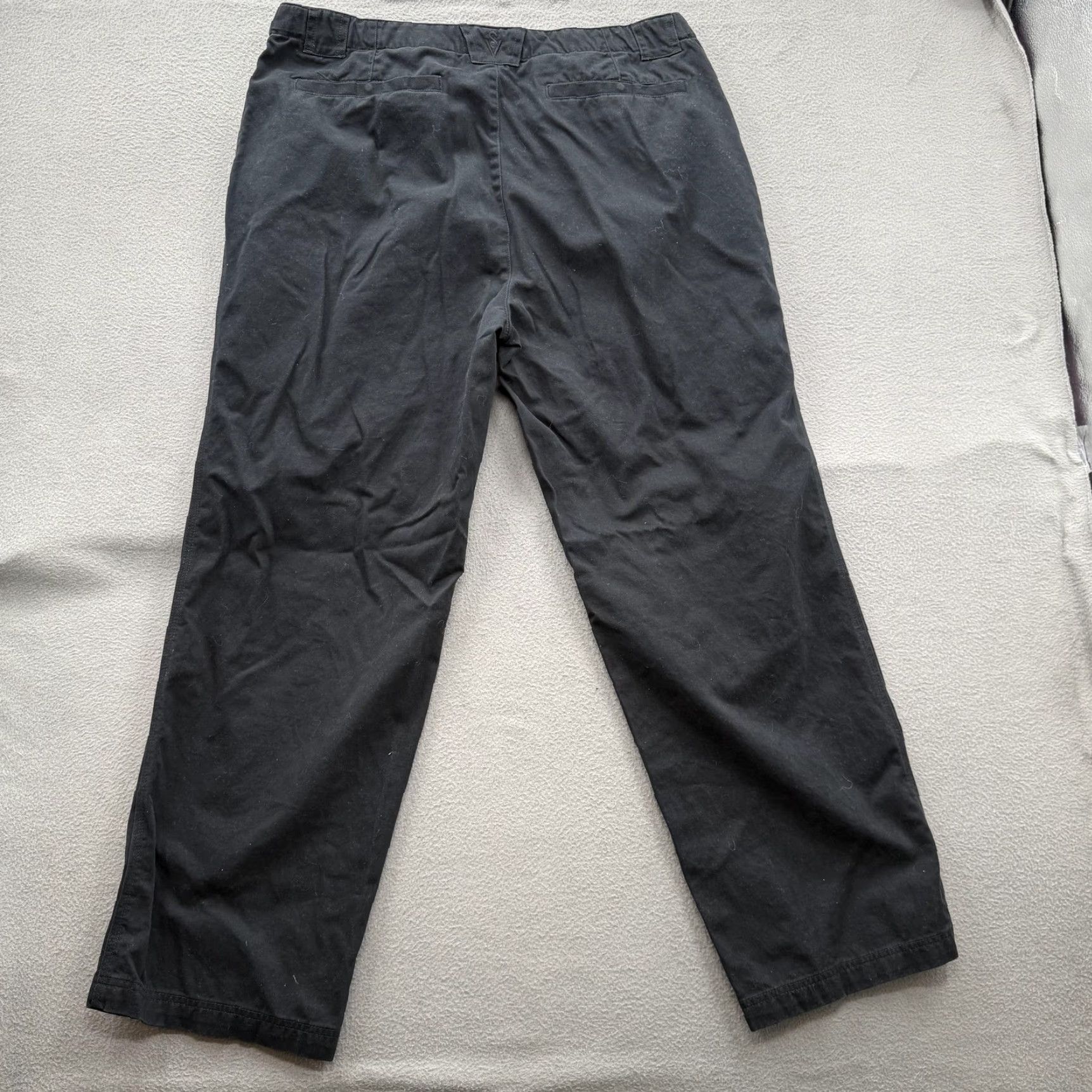 Vintage SCOTTeVEST Pants Mens 38x30 Black Hidden Cargo 2.0 Relaxed Travel Cotton Canvas Cargo Pocket Zipper Flat Front Size 38R - 2 Thumbnail