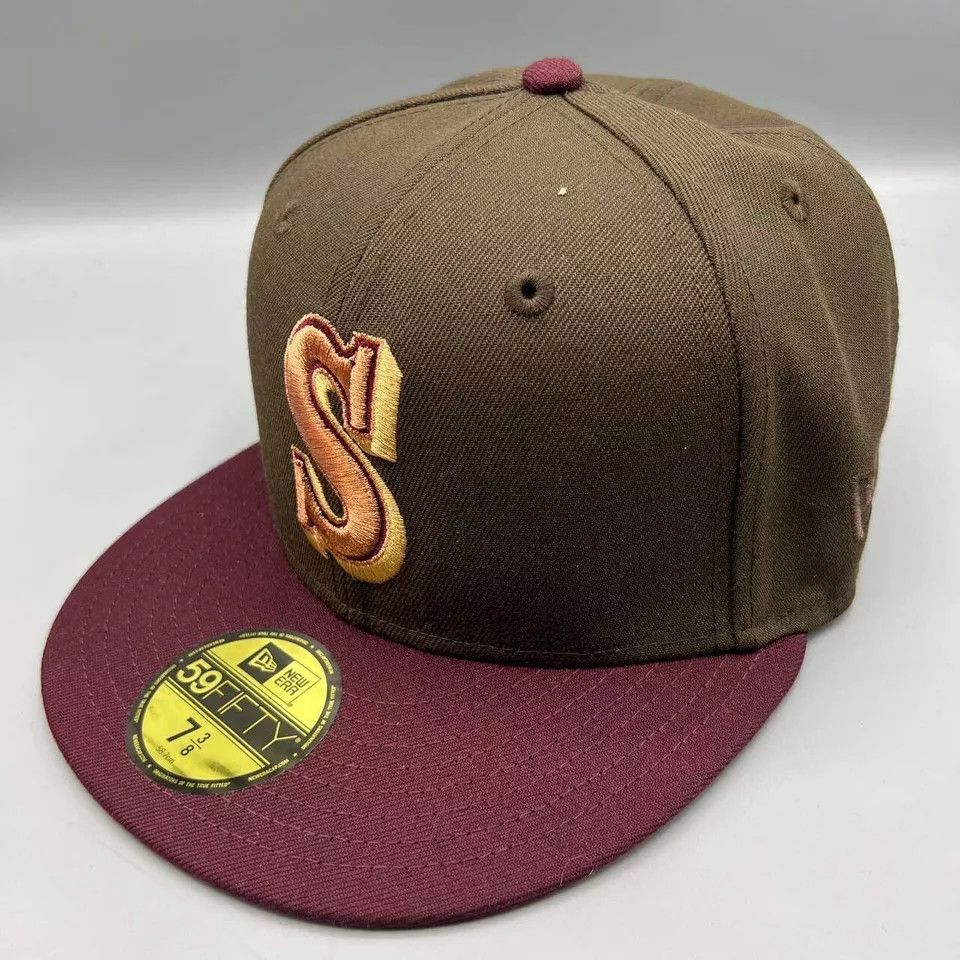 New Era Seattle Mariners Hat Men 7 3/8 59Fifty New Era MLB Fitted Size ONE SIZE - 4 Thumbnail