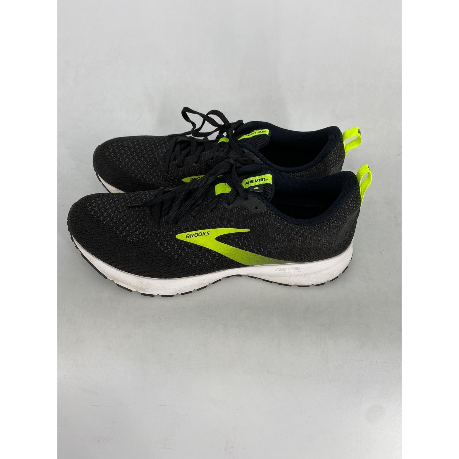 Brooks Brooks Men Revel 4 Black/White/Yellow Running Shoe Size 10.5 Size US 10.5 / EU 43-44 - 4 Thumbnail